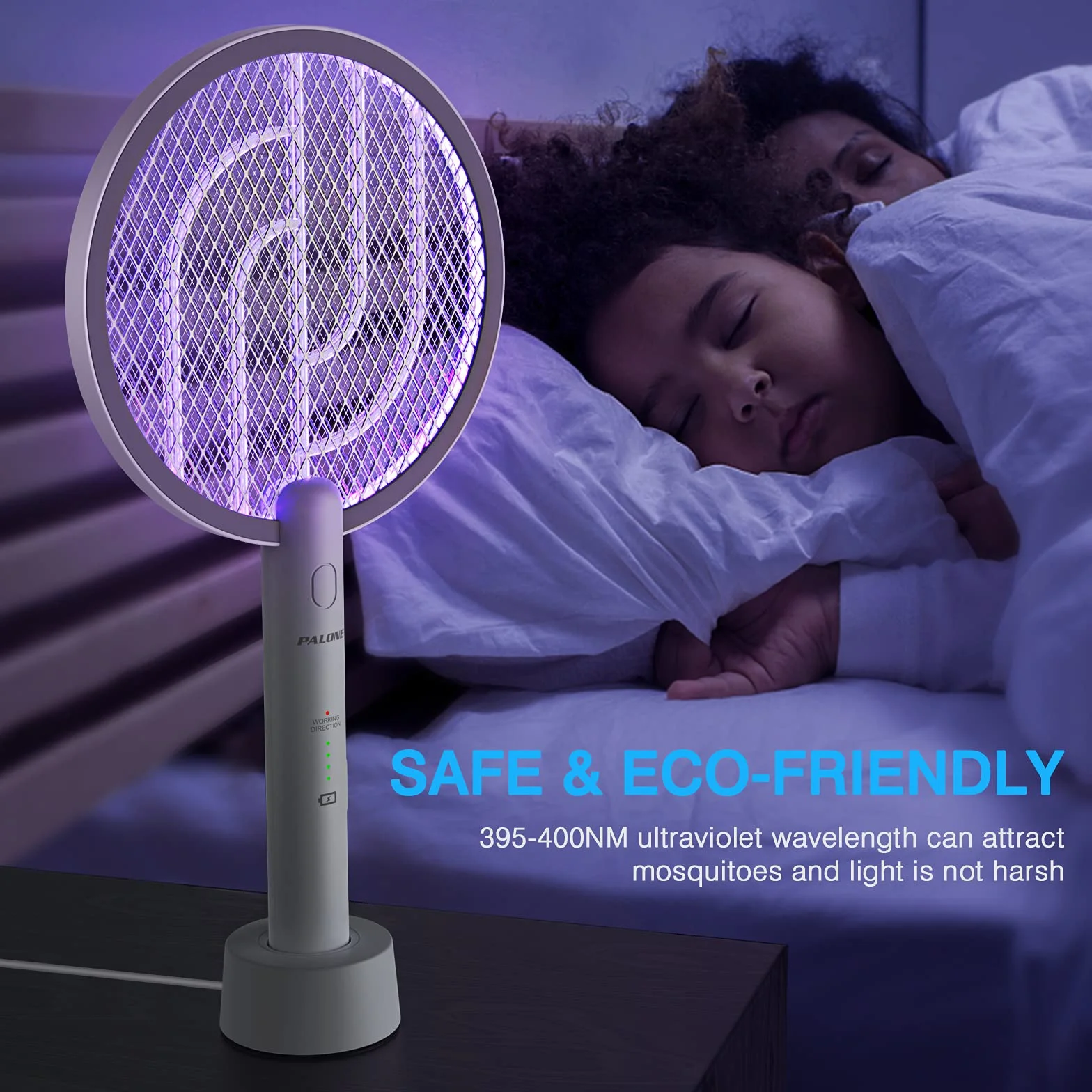 PALONE Fly Zapper 3000 V pułapka na muchy z ładowaniem USB, łapka na muchy, ochrona przed owadami, biały łapacz owadów do komarów, much, pszczół, moli