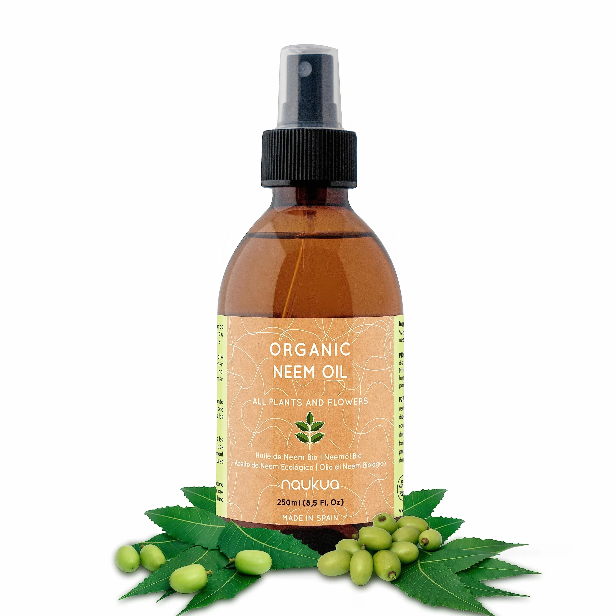250ml Organiczny Olejek z Miodli Indyjskiej Do Roślin - 100% Naturalny i Nietoksyczny - Ochrona i Obrona Przed Wszystkimi Rodzajami Szkodników, Owadów i Chorób - Rośliny Wewnątrz i Na Zewnątrz - Gotowy Do Użycia Spray.