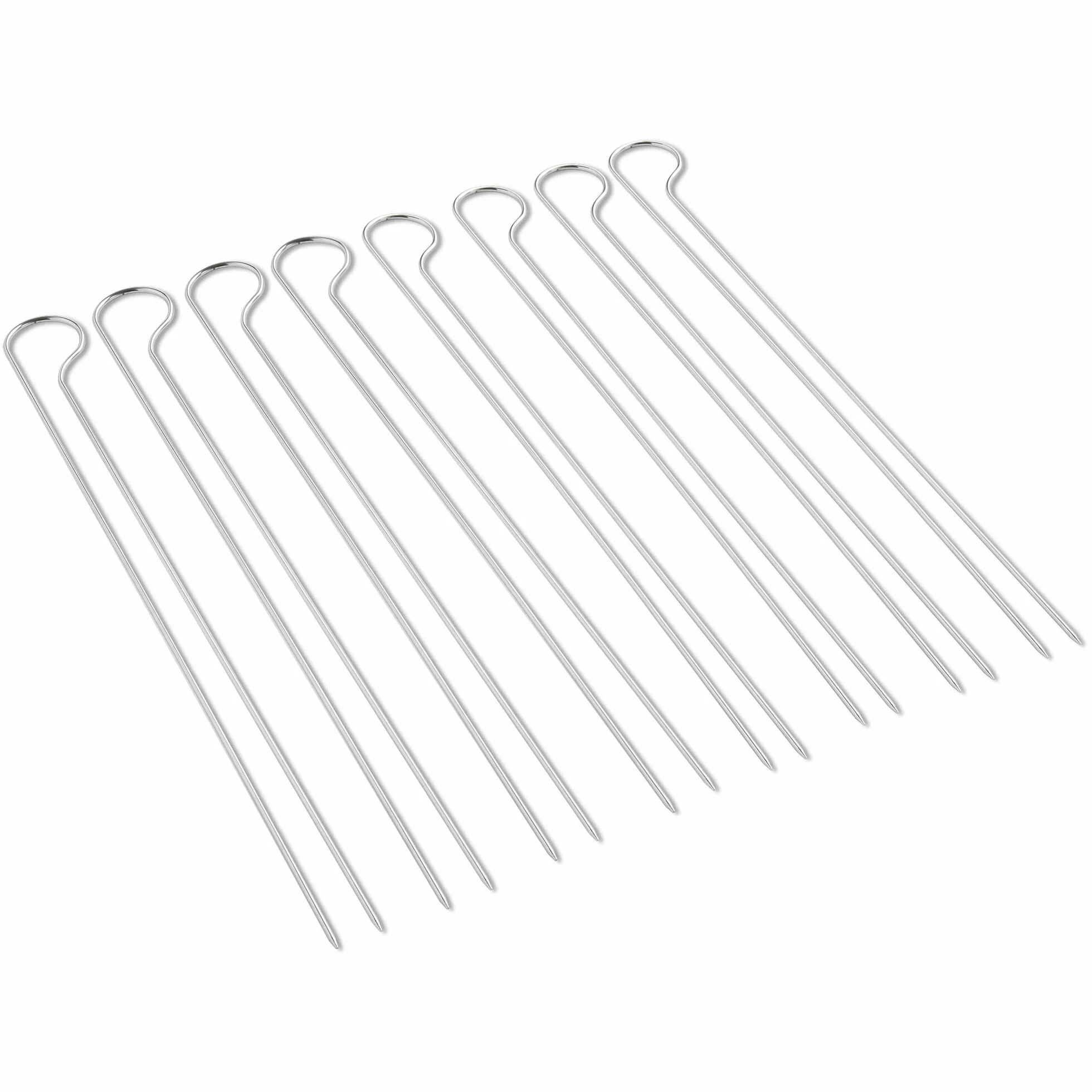 Weber Zestaw Podwójnych Szpadek (30 cm długości), 8 sztuk, idealny do krewetek, warzyw lub mięsa, łatwe obracanie jedzenia na grillu, nadaje się do mycia w zmywarce - Srebrny (6320)