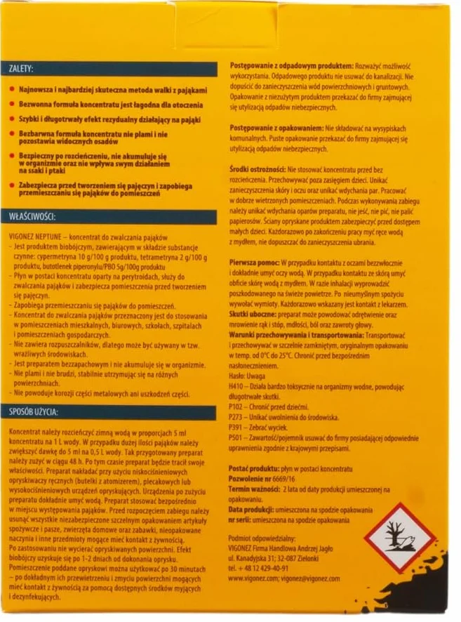 Wysoce skuteczny koncentrat przeciwko pająkom i pajęczynom, 30 ml – Długotrwała ochrona do stosowania wewnątrz i na zewnątrz