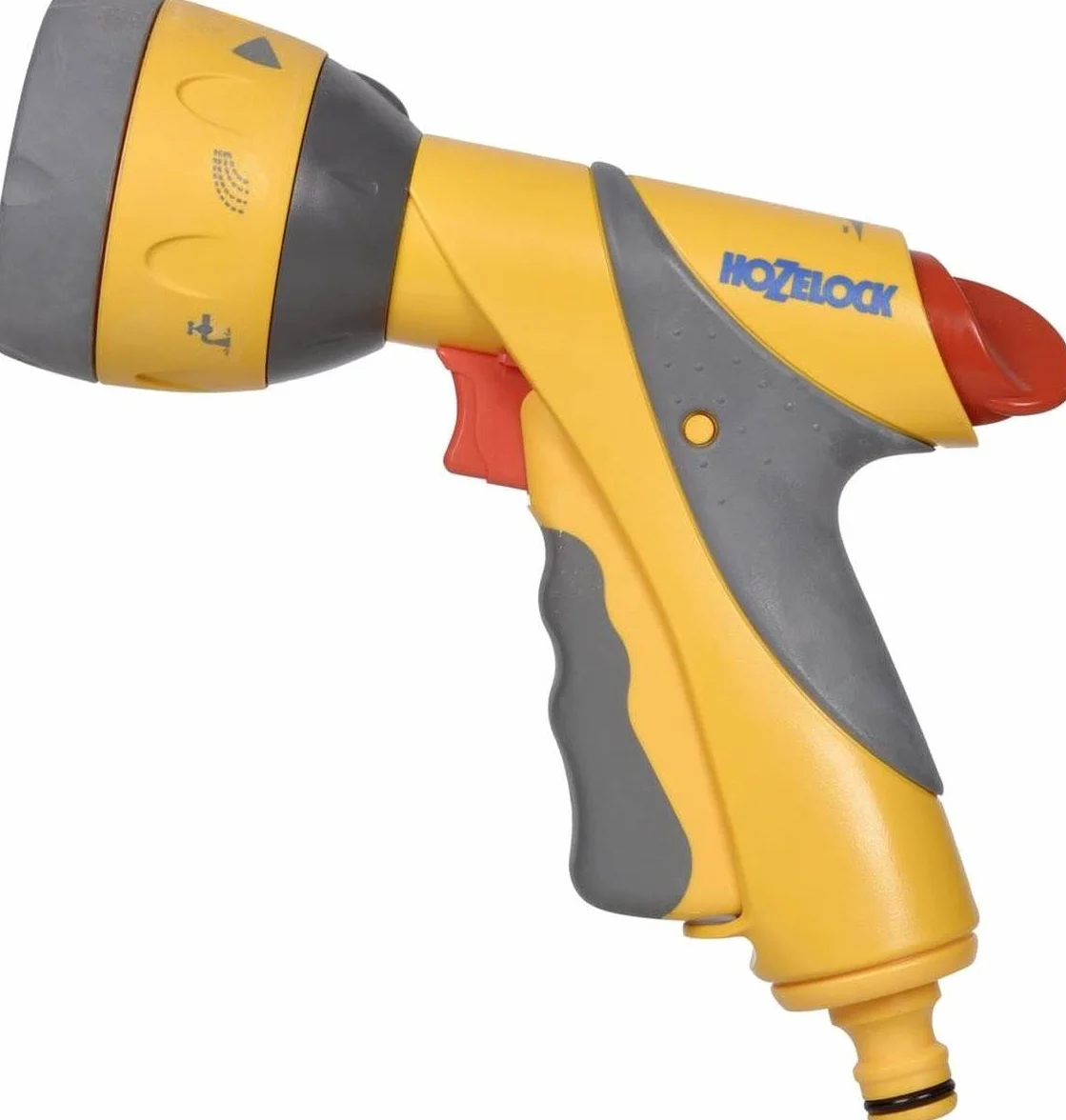HOZELOCK - Pistolet nawadniający z wieloma strumieniami Plus: idealny do codziennego i intensywnego użytkowania, wielofunkcyjny, ergonomiczny, wygodny, z blokadą i regulacją przepływu, 6 strumieni
