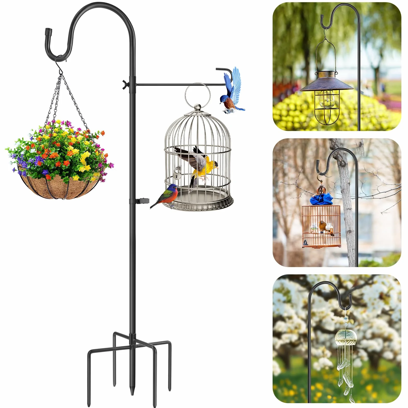 Haczyk Pasterski Metalowy 120 cm 5 zębów Ochrona Przed Rdzą do Latarni