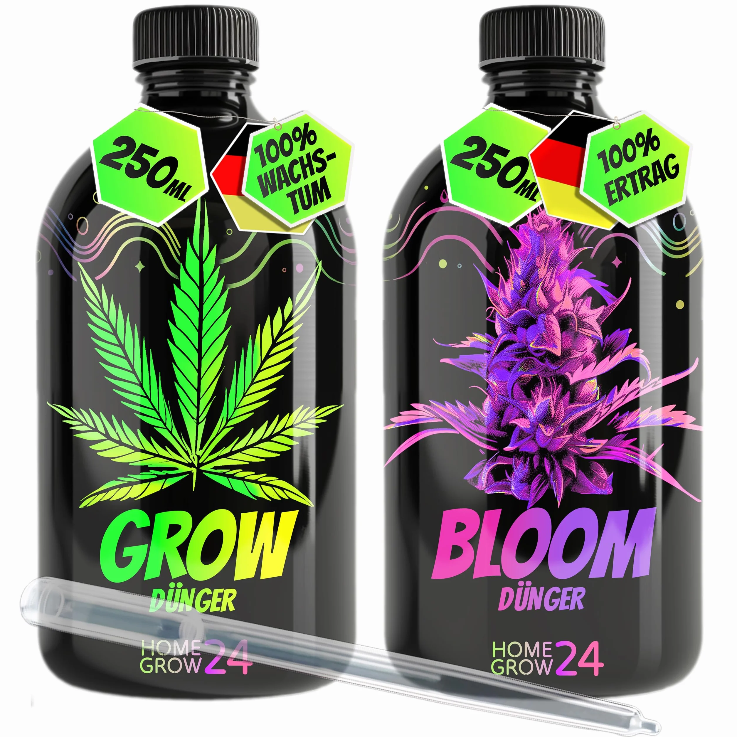 Homegrow24 Mleko konopne Duo Grow & Bloom Zestaw startowy 2x250 ml do uprawy roślin konopi