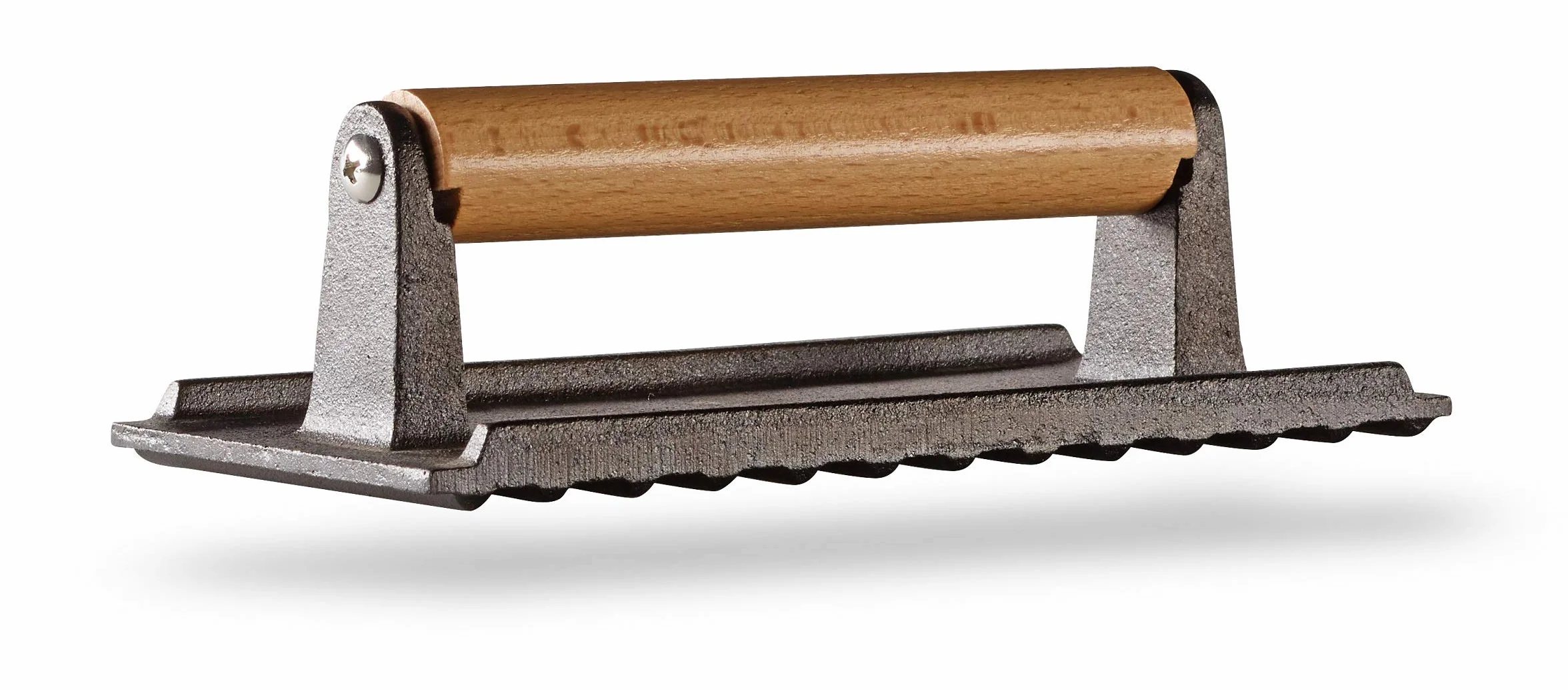 ECHTWERK żeliwna prasa do mięsa/burgerów z uchwytem z drewna bukowego, do steków/burgerów/drobiu i bekonu, 20 x 10 x 7 cm
