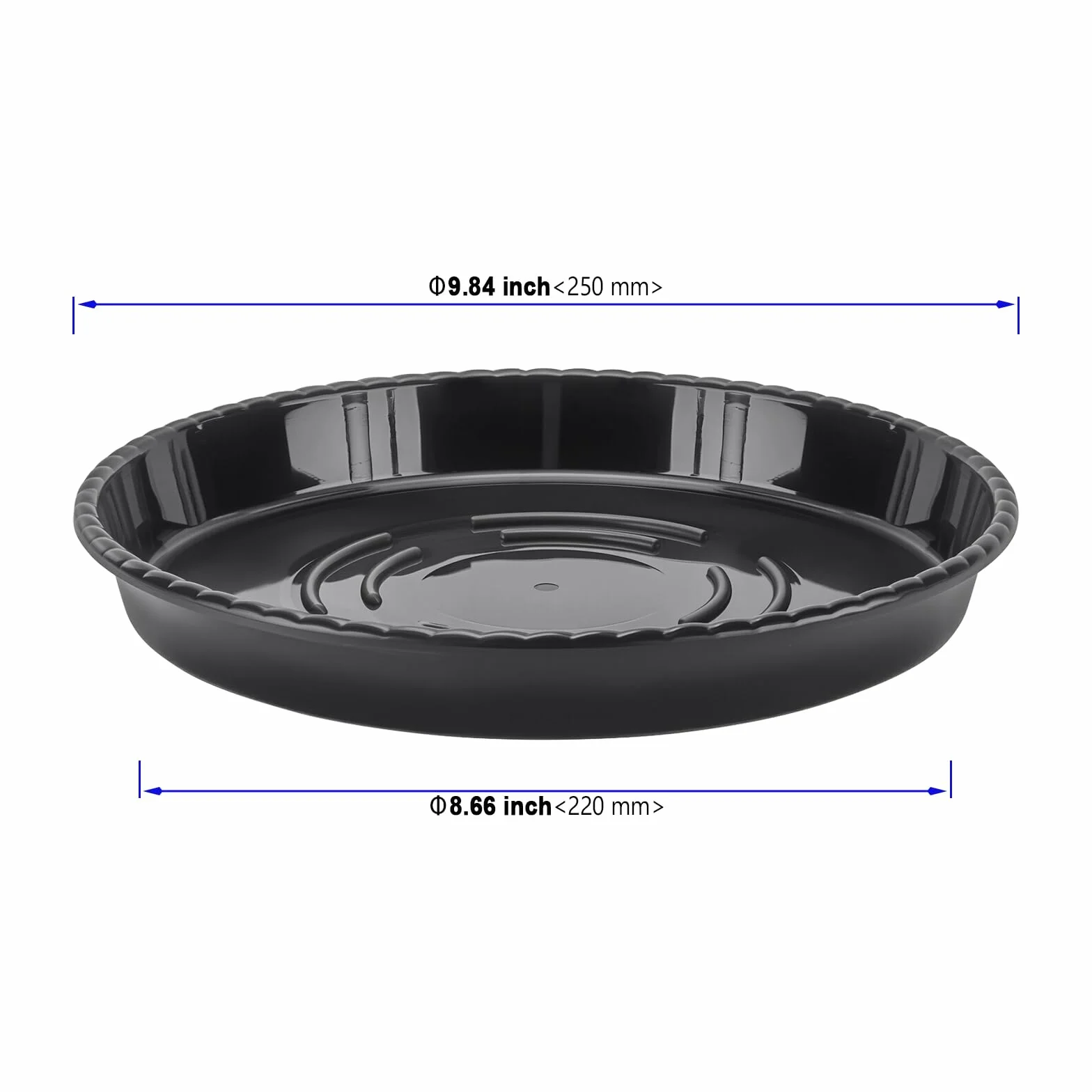 15 sztuk czarnych podk?adek pod ro?liny z tworzywa sztucznego 25 cm, okr?g?a tacka ociekowa, podstawki ogrodowe do doniczek wewn?trznych i zewn?trznych