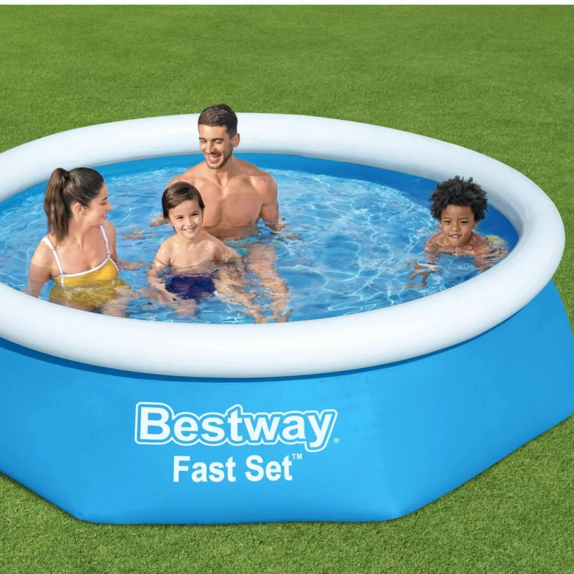 Bestway 57448 Fast Set Pool, Basen 8' x 24"/2.44m x 61cm, Niebieski