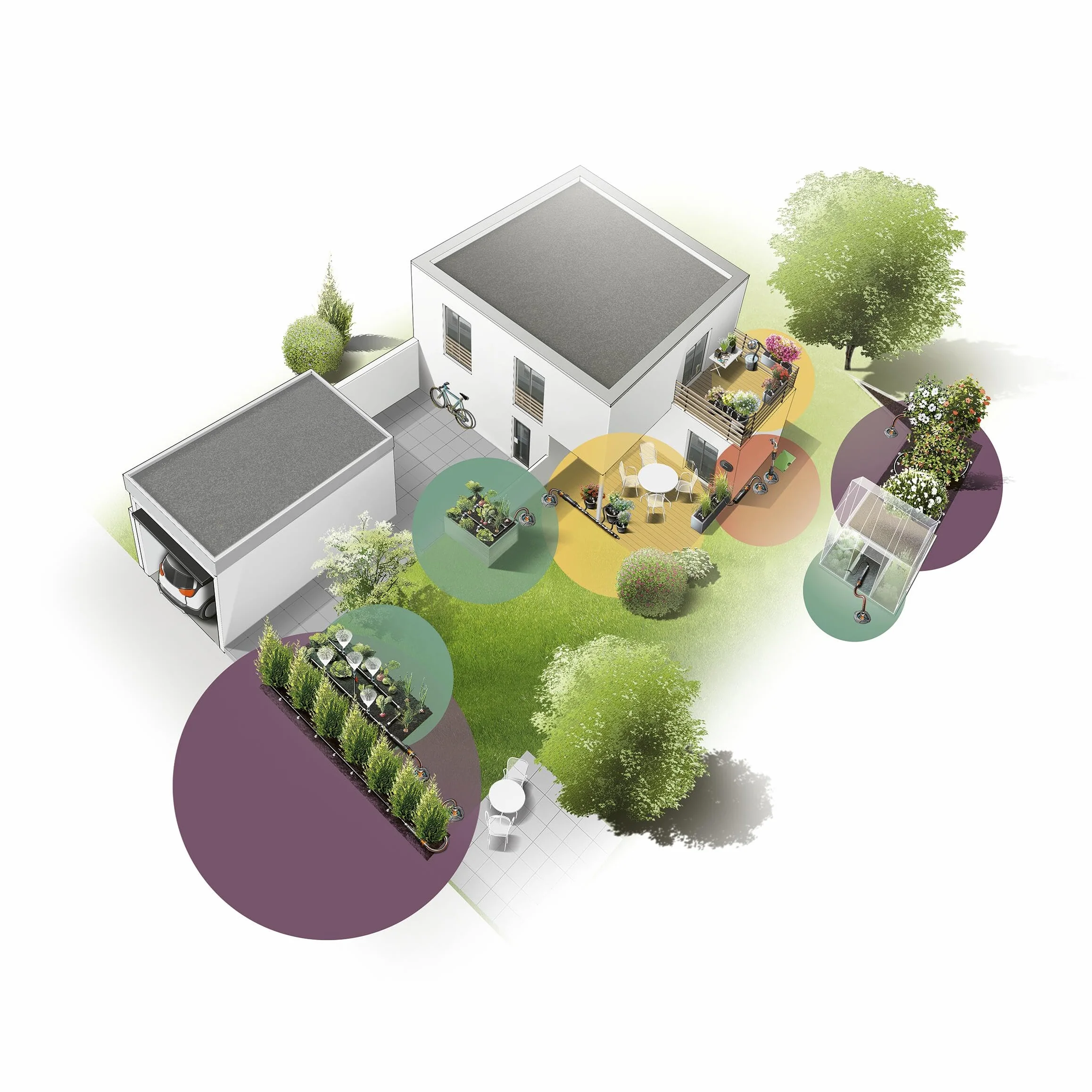 Gardena system Micro-Drip nawadnianie kropelkowe, zestaw do żywopłotów/krzewów (25 m): Zest. start. got. do zast., wodooszcz. sys. nawad., prosta i elast. tech. połącz. (13500-20)