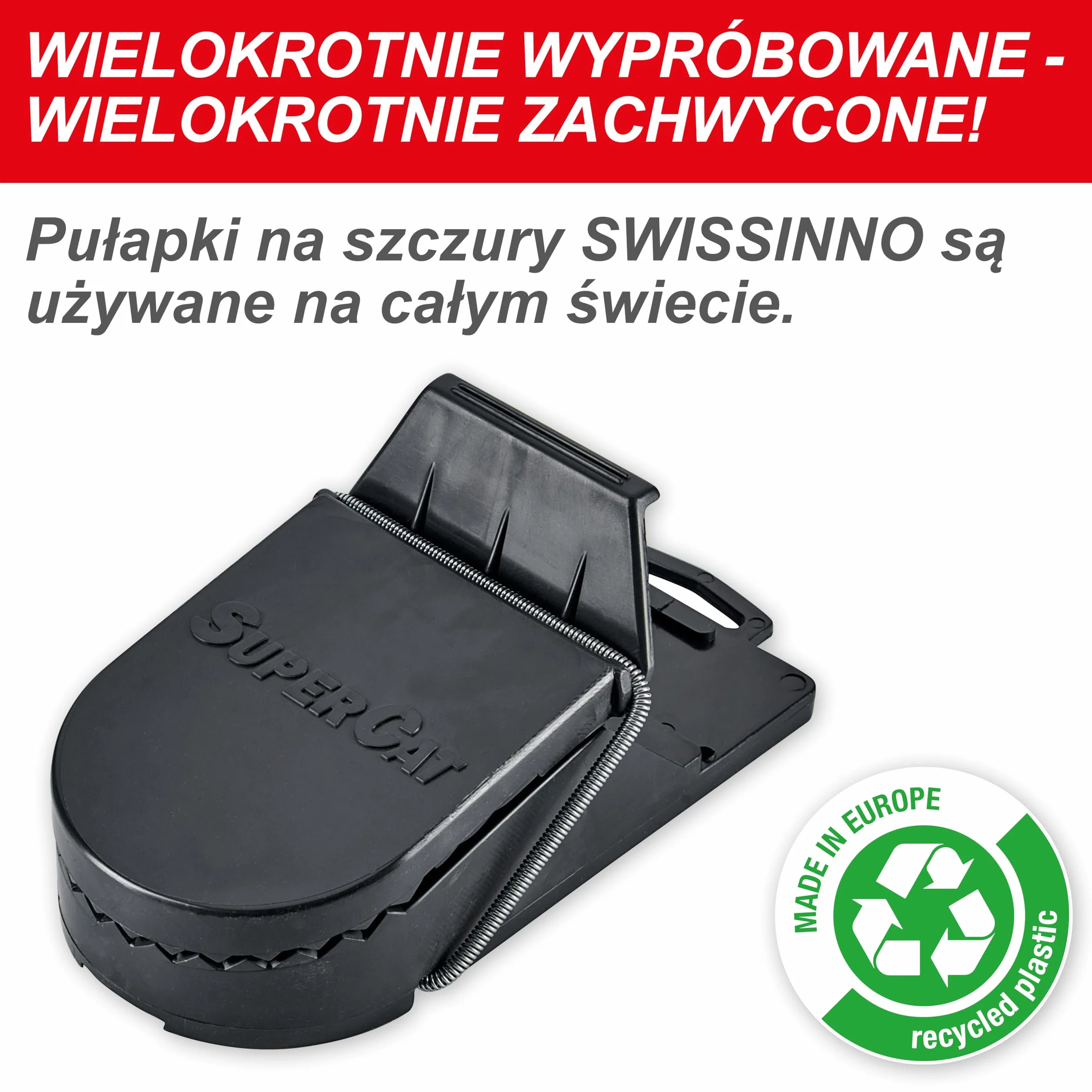 SWISSINNO Pułapka na szczury SuperCat – 1 pułapka z przynętą