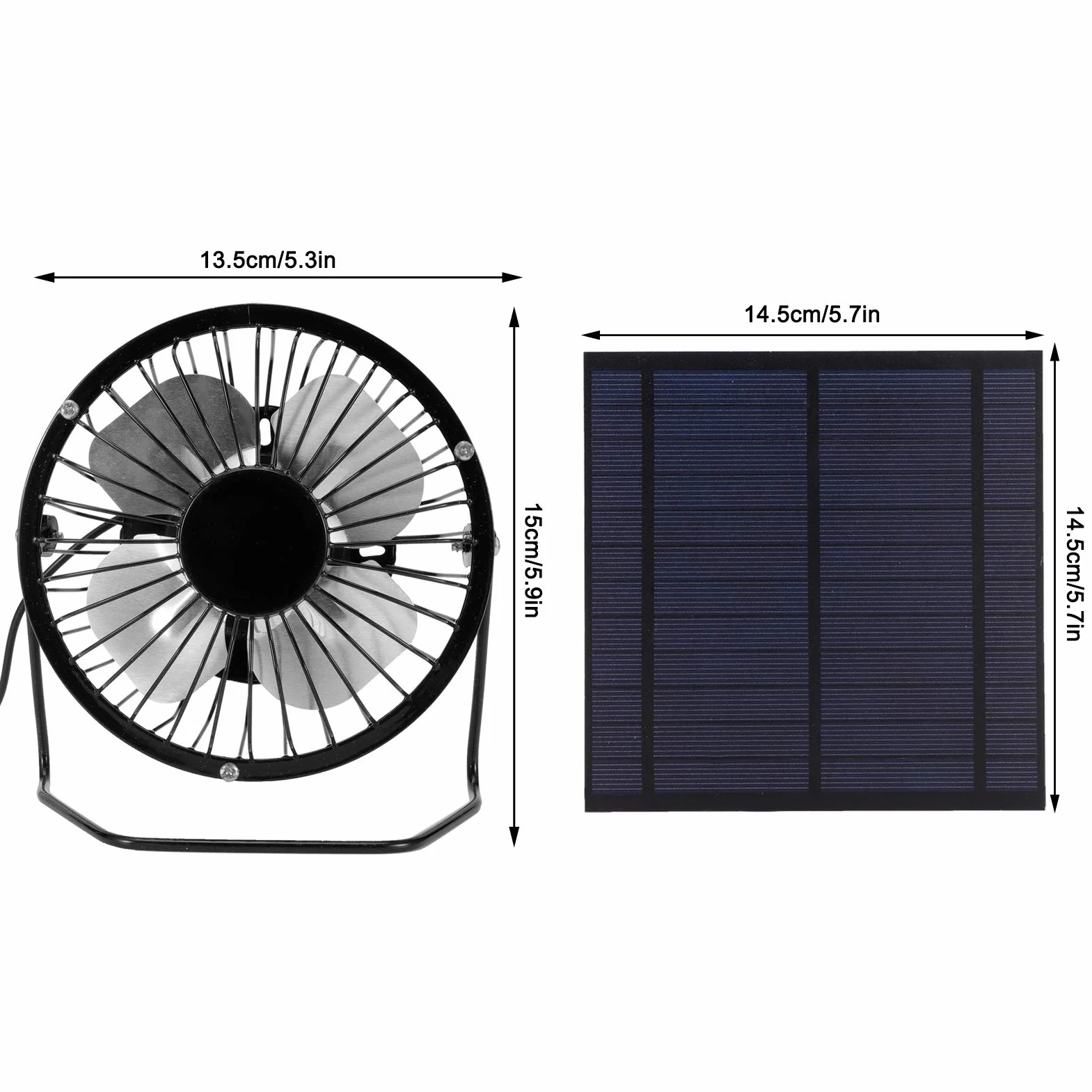 Fyearfly Wentylator solarny 5 W z modułami solarnymi do przyczep kempingowych