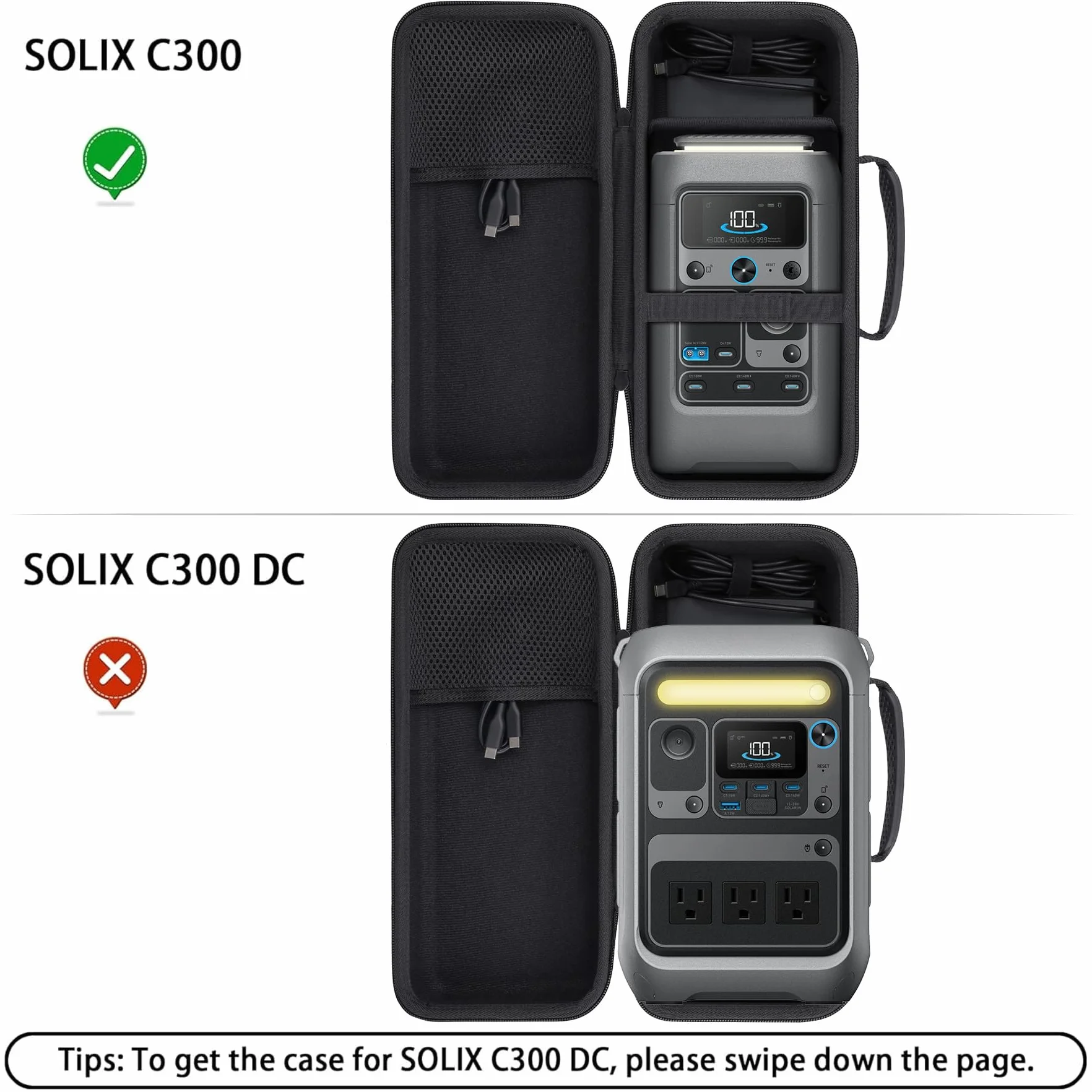 Anker SOLIX C300 DC Twarde etui podróżne Power Bank Czarny