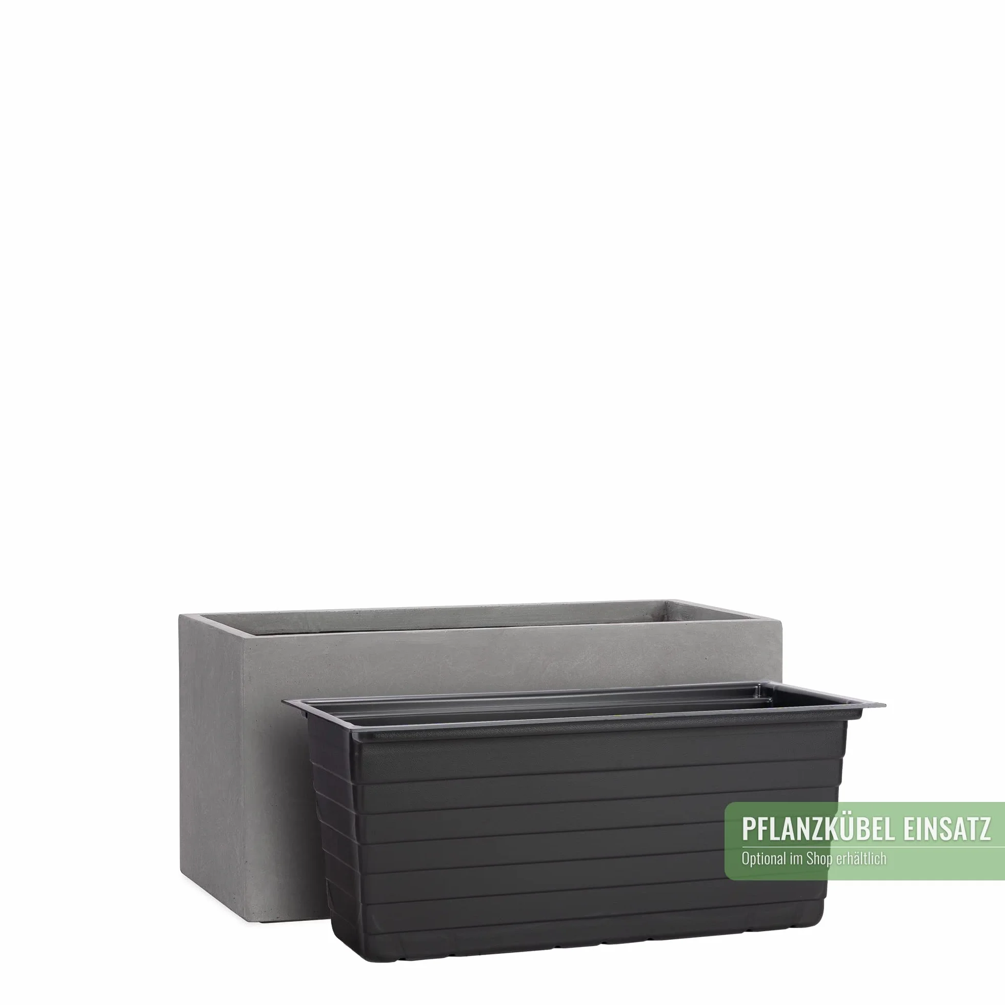 Pflanzwerk® Donica na rośliny TUB, szara, 30 x 60 x 30 cm XXL – prostokątna, duża donica z włókna szklanego, do użytku na zewnątrz i wewnątrz, odporna na mróz, ochrona przed promieniowaniem UV