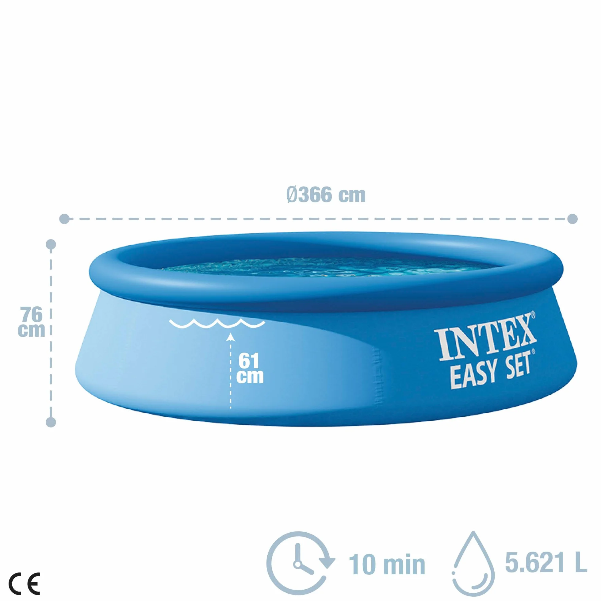 Intex Easy Set Basen Ogrodowy, 5621, Niebieski, 366cm x 76cm