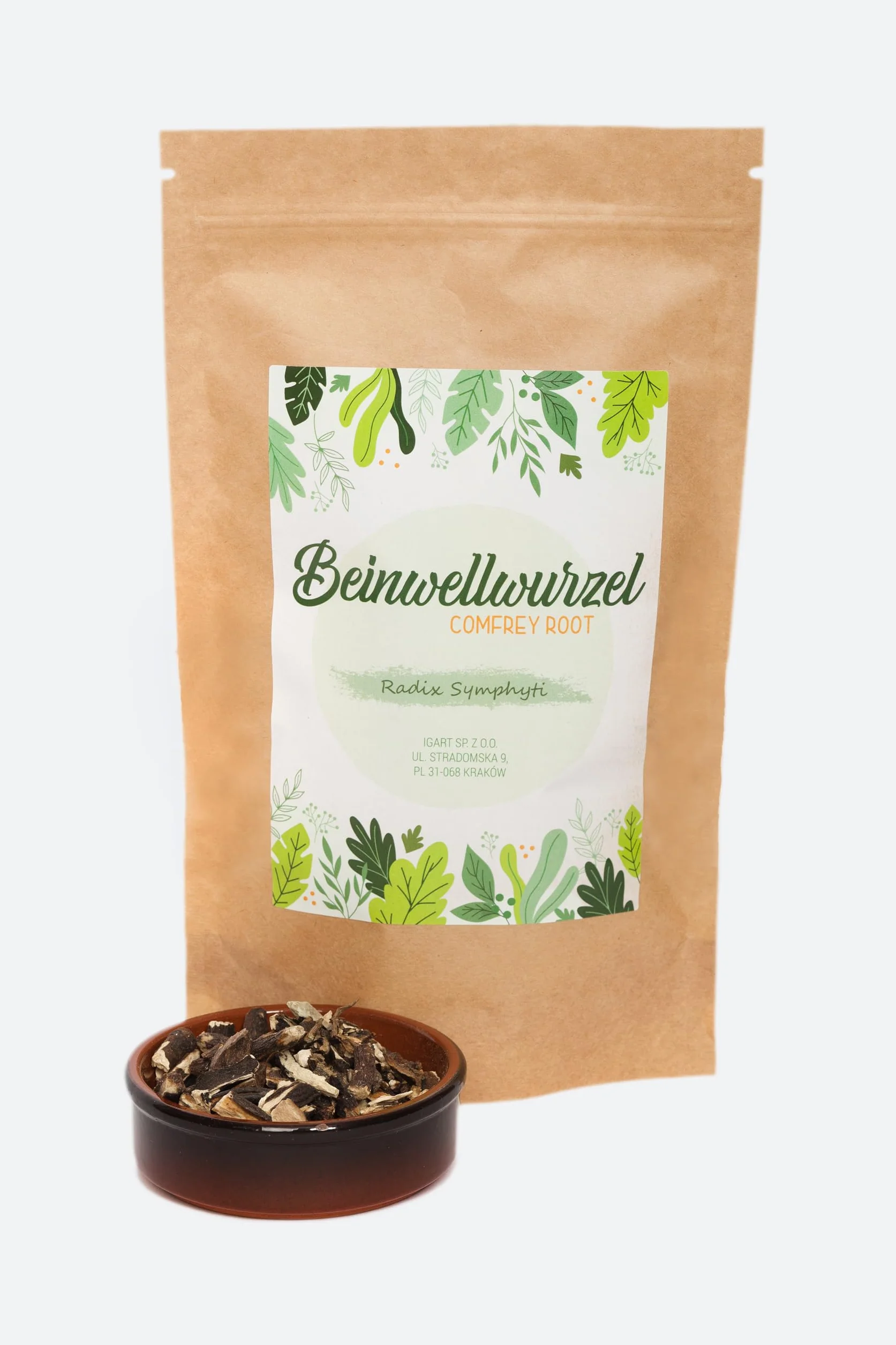 IGART FOOD & WOOD Korzeń Żywokostu Lekarskiego Suszony Pocięty Jakość 1A Surowiec Zielarski Naturalny Do Nawozów Organicznych, Barwienia i Zastosowań Zewnętrznych (200g)