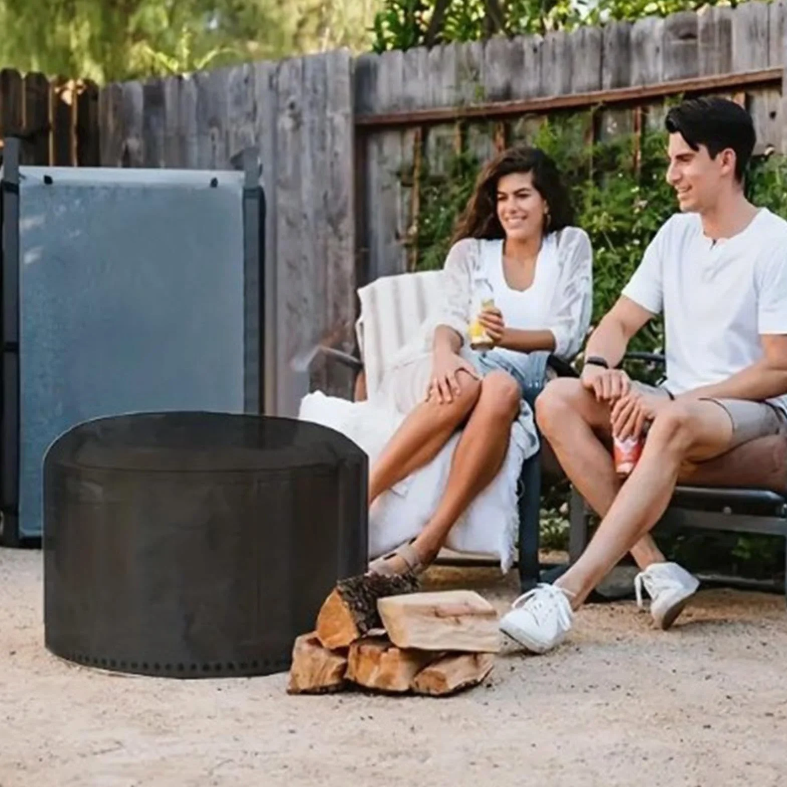 Pokrowiec na palenisko, 210d Oxford Fire Pit Cover Round Fire Pit Cover, 210d Oxford Round Fire Pit Cover Waterproof do kominka zewn?trznego, , palenisko do u?ytku na zewn?trz, grillowania