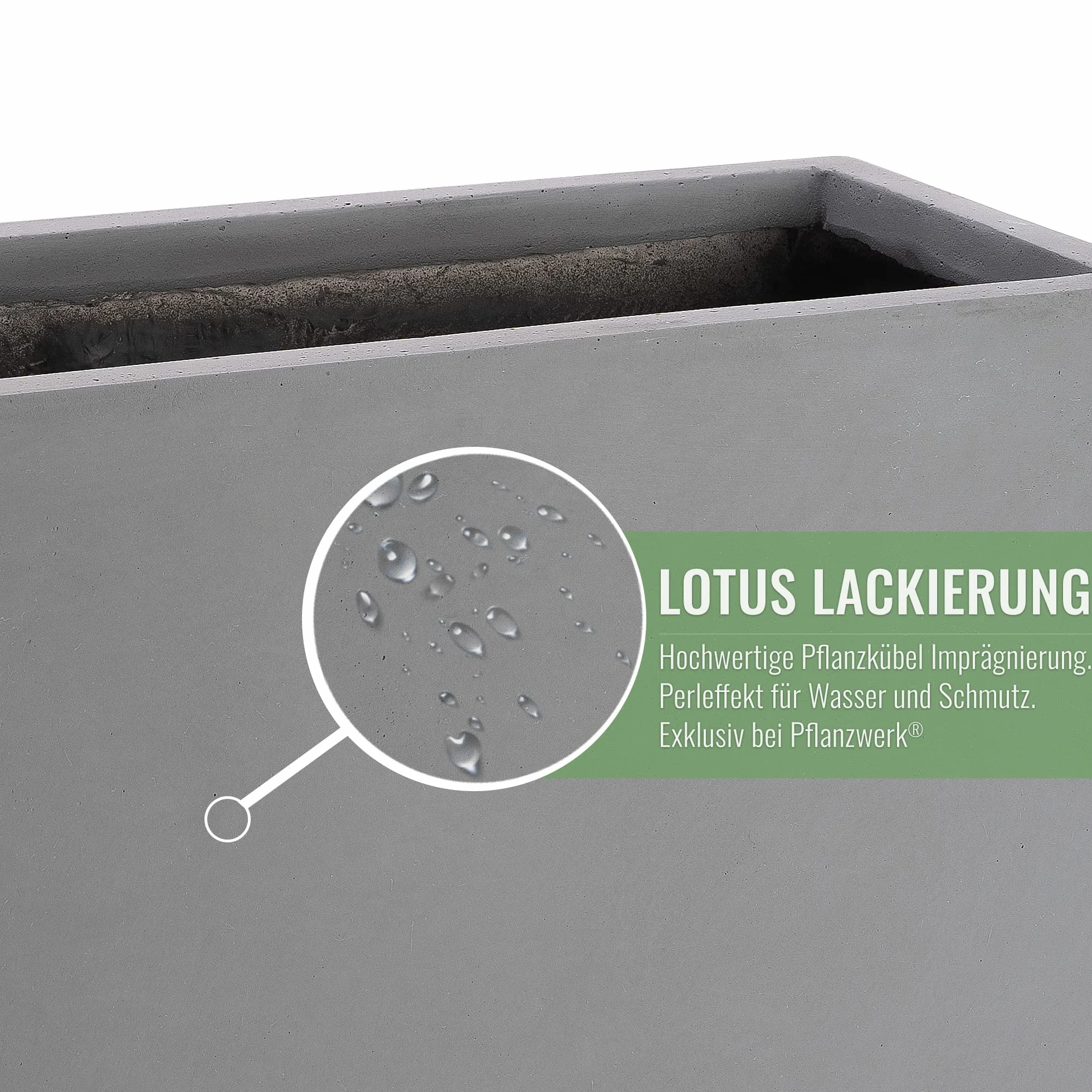 Pflanzwerk® Donica na rośliny TUB, szara, 30 x 60 x 30 cm XXL – prostokątna, duża donica z włókna szklanego, do użytku na zewnątrz i wewnątrz, odporna na mróz, ochrona przed promieniowaniem UV