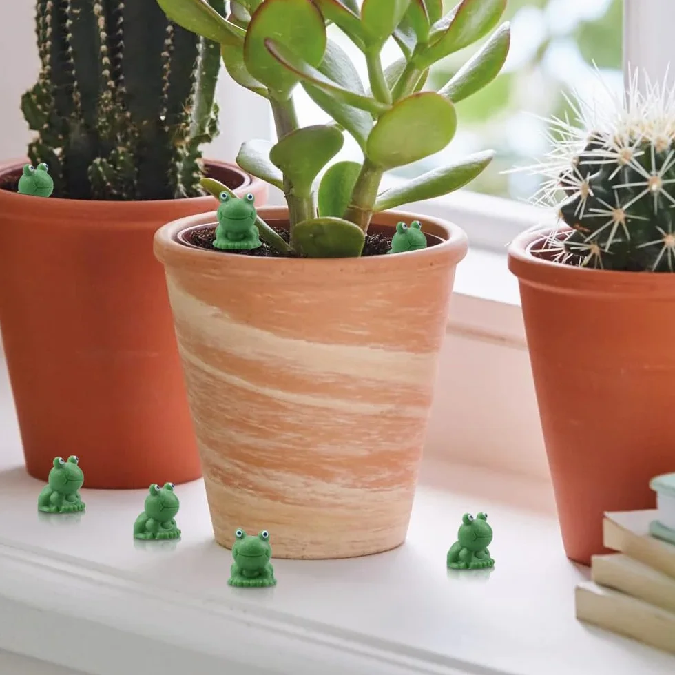 Mini żaby z żywicy, zestaw 100 sztuk, figurki do dekoracji ogrodu, akwarium, DIY (zielony)