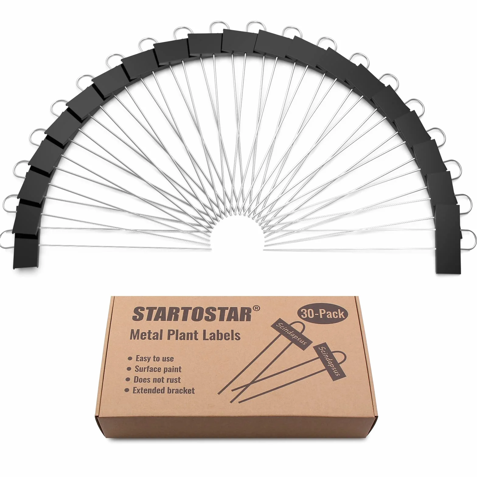 STARTOSTAR Etykiety do roślin zewnętrznych metalowe 30 szt. 9 x 3 cm
