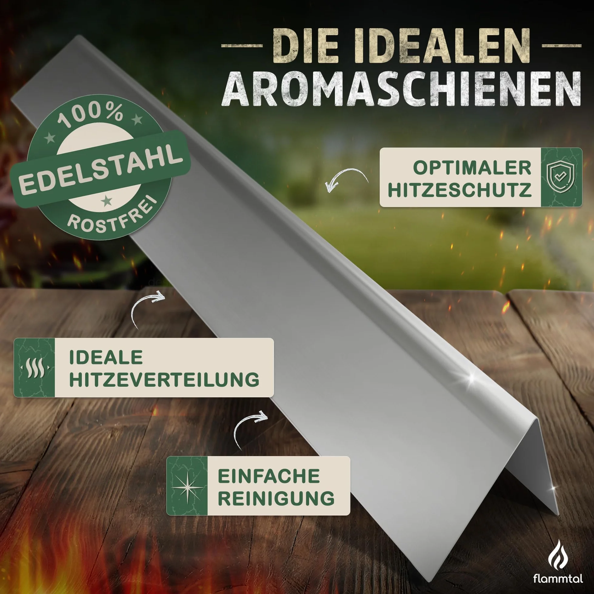 Flammtal Płyty aromatyczne FLAVE 5 sztuk do Weber Spirit 310/320/330 ze stali nierdzewnej