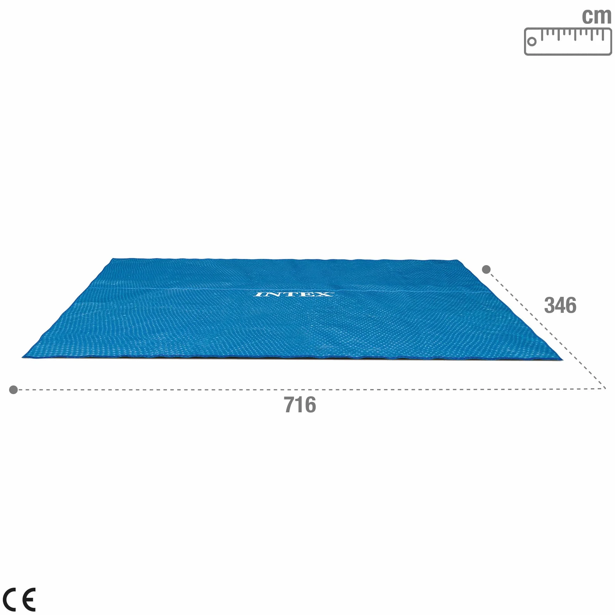 Intex Plandeka solarna do Ultra Frame prostokątna 732 x 366 cm, grubość 160 mikronów, wielkość produkcji: 716 x 346 cm, 28017 niebieska