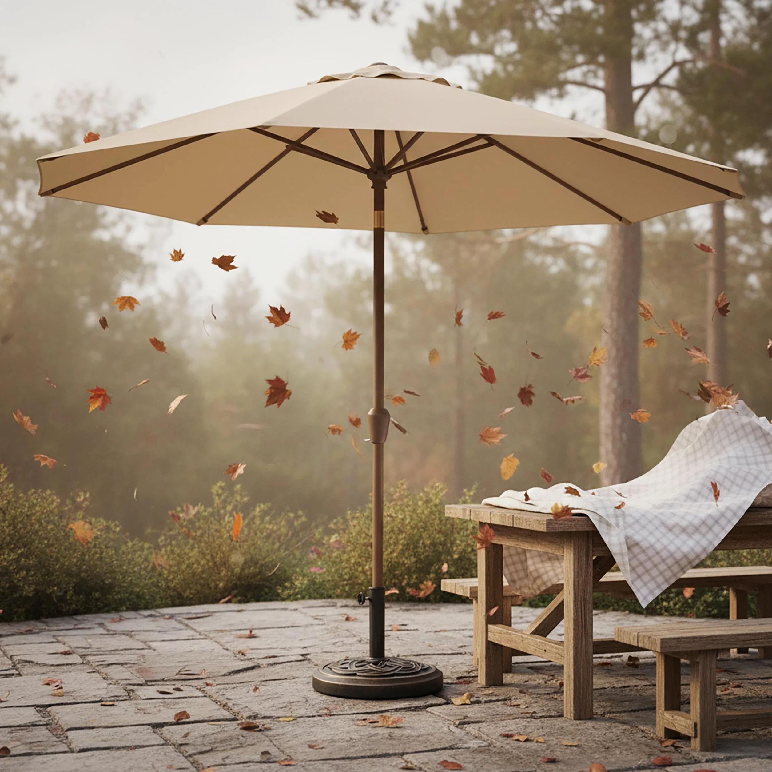 Relaxdays Stojak na parasole przeciwsłoneczne, do drążków parasoli 34-48 mm, Ø 45 cm, vintage, stojak na parasol, czarny/brązowy
