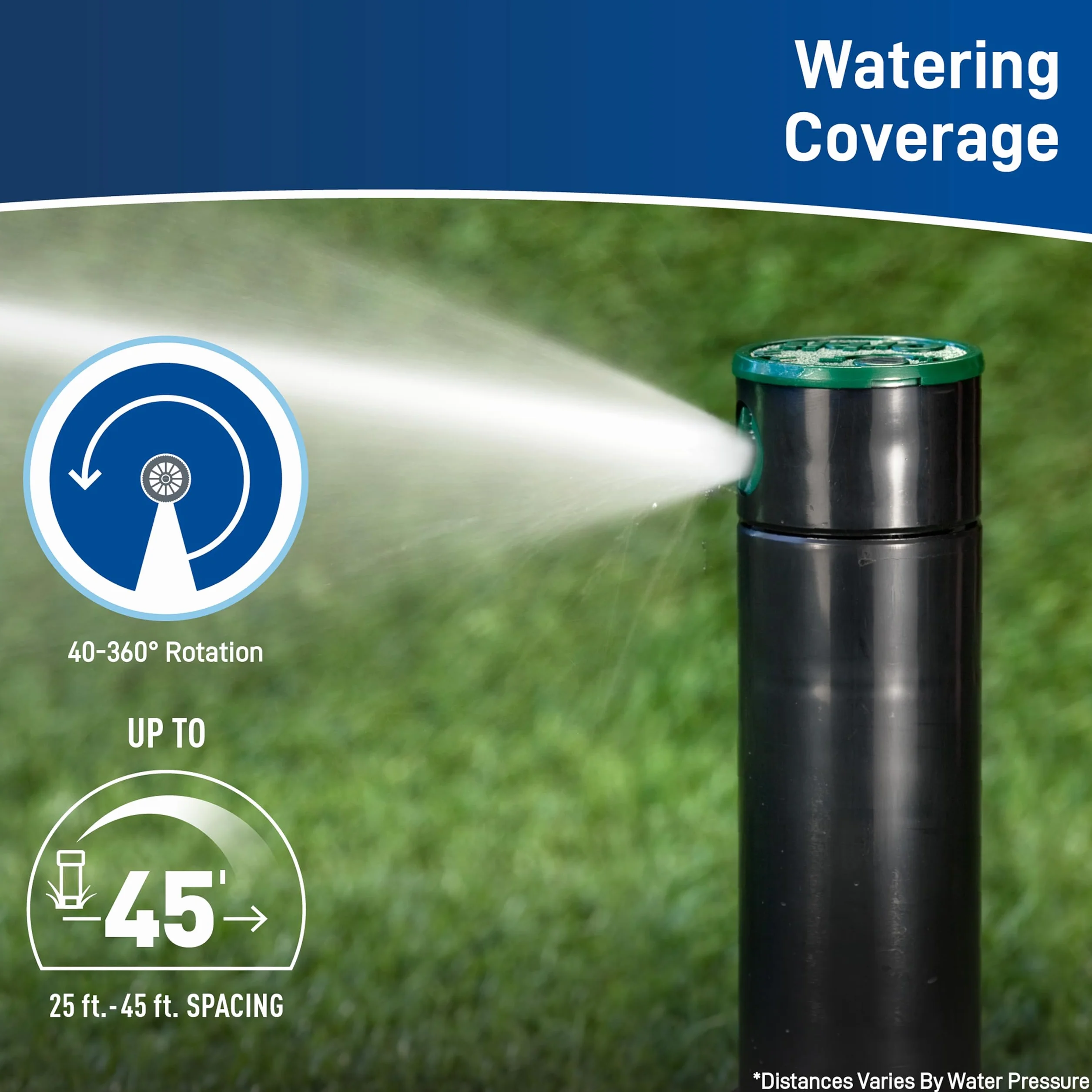 Orbit Watermaster Voyager 10 cm regulowana głowica zraszacza z napędem zębatym, 2 sztuki