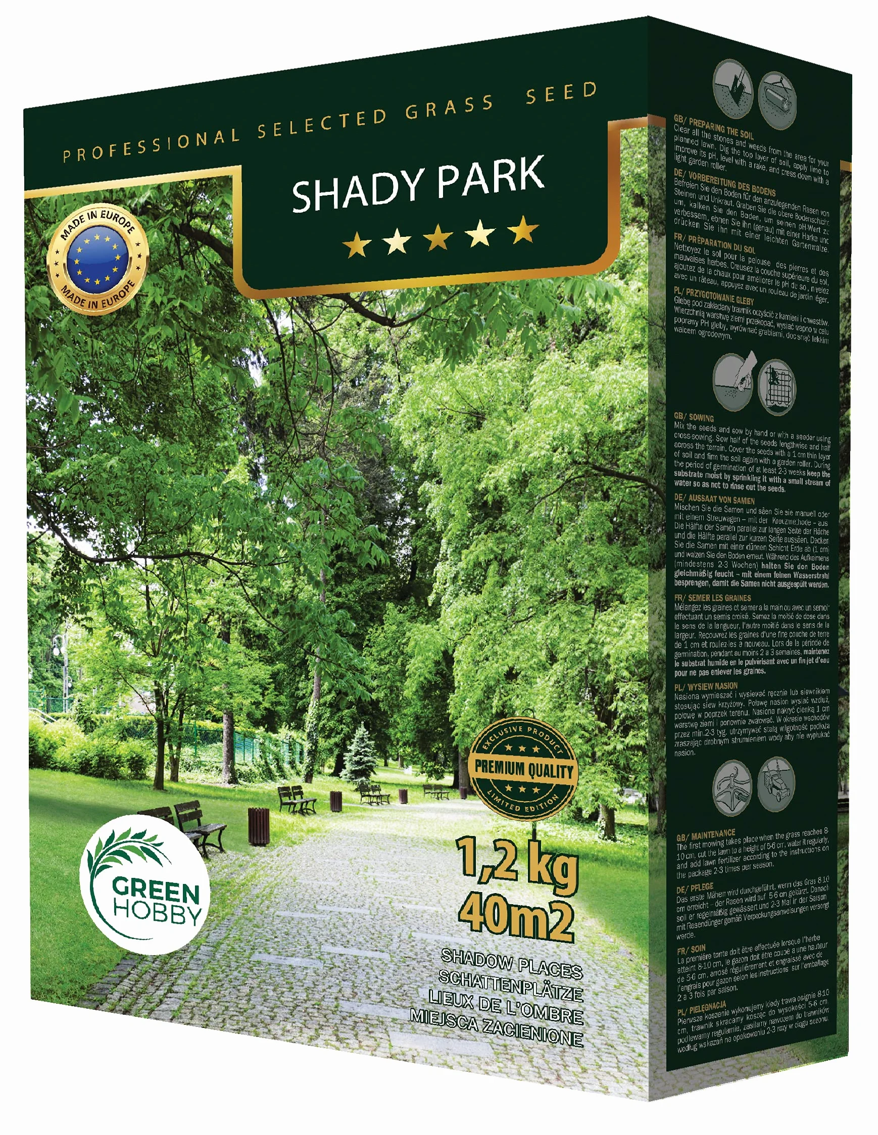 Nasiona Trawnika Trawnik Cieniolubny Odporny Na Suszę Mrozoodporny Intensywna Zieleń 1,2 kg Shady Park