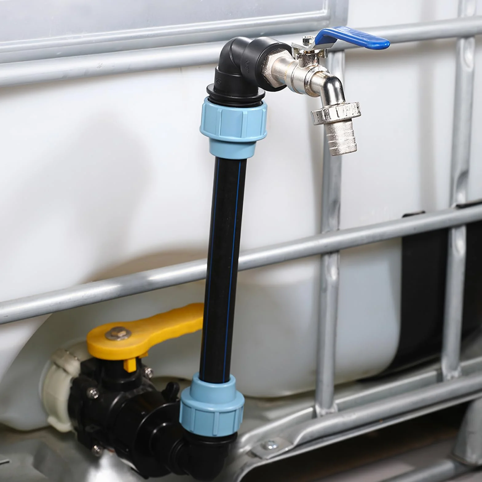 Mosiężny Kran IBC 3/4" S60x6 Adapter Odpływowy do Zbiornika na Wodę Deszczową 1000l