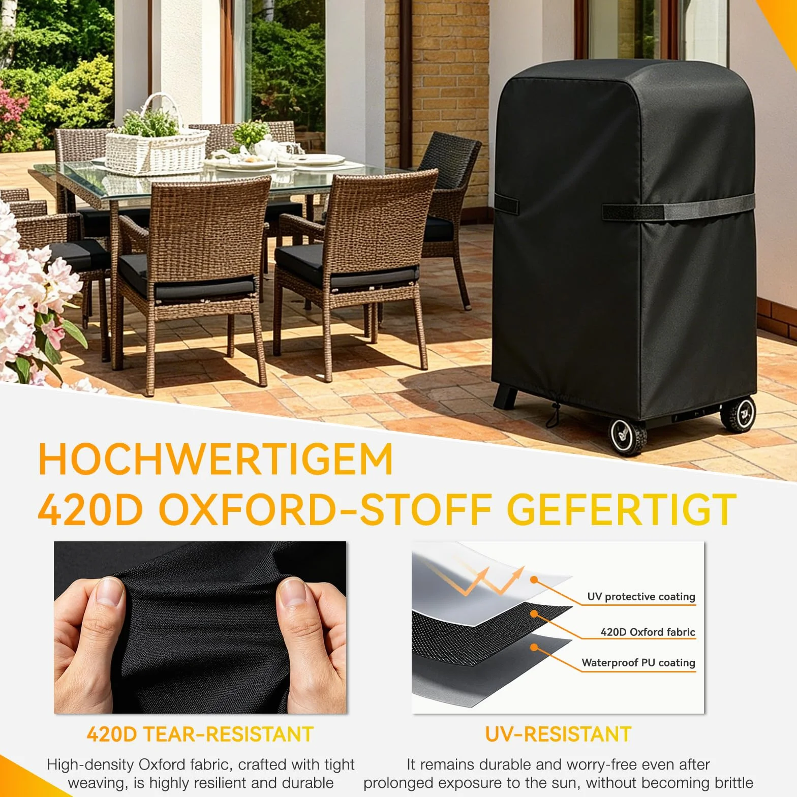 Mineup Pokrowiec na grilla 82x66x110 cm Oxford 420D odporny na warunki atmosferyczne