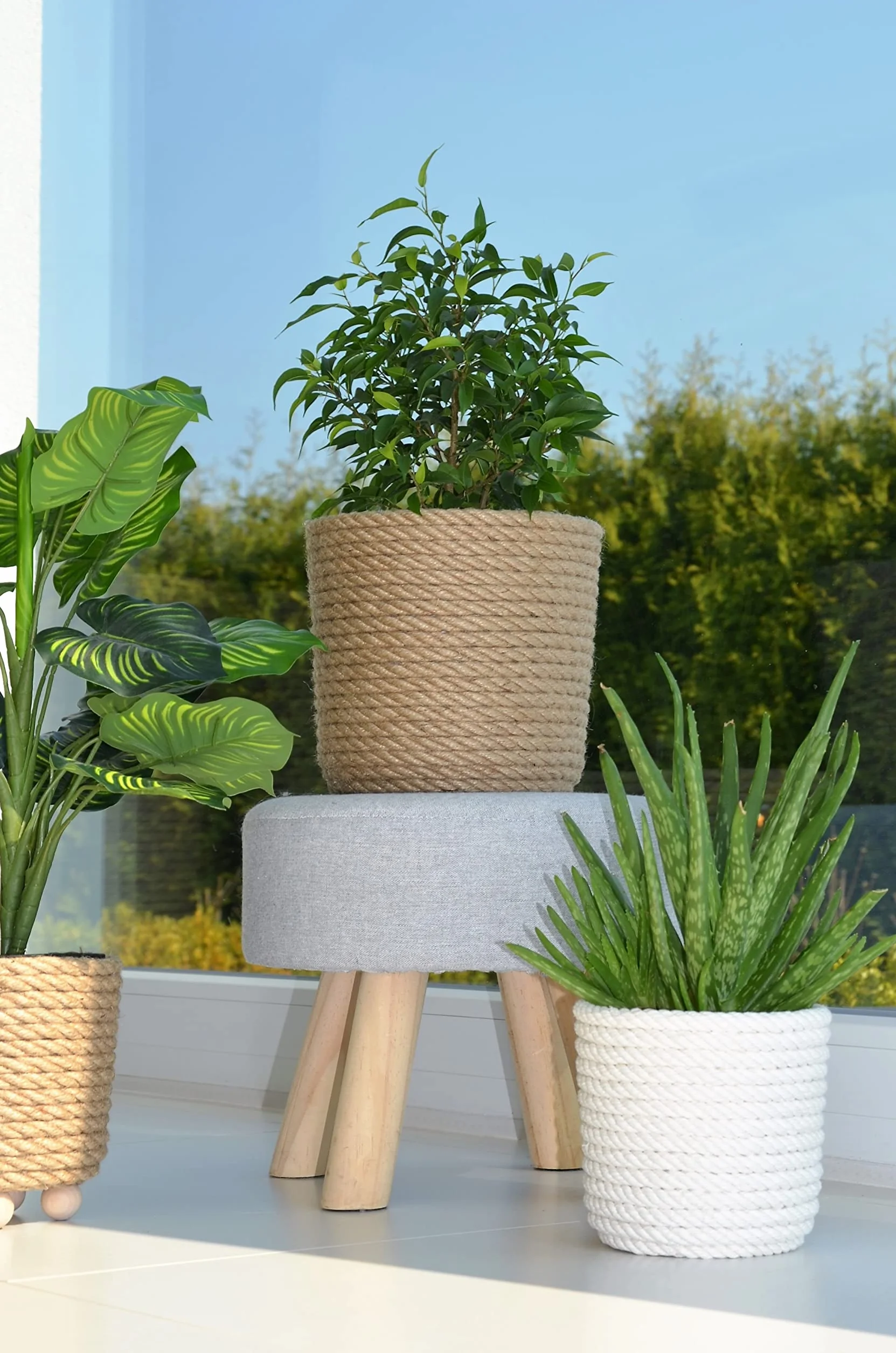 Osłonka 28 Styl BOHO Eko Natural pleciony sznurek jutowy koszyk z trawy JUTA Etno