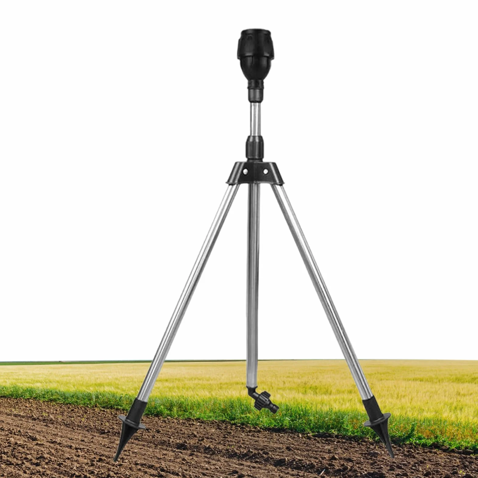 Sprinkler on Tripod, 360 Degree Large Area Irrigation Sprinkler with Adjustable Sprayer, Automatic Watering System for Outdoor Pathway Backyard Garden Farm Use