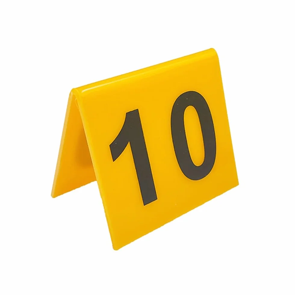 Acrylic Table Tent Sign 1-20, Table Number Signs Acrylic Number for Wedding Roman Numerals Table Number Signs (Color : Yellow, Size : 1-20pcs)