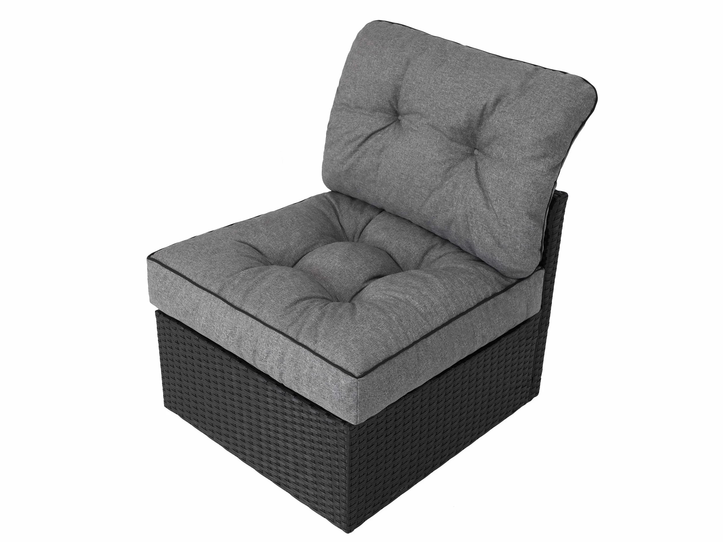 PillowPrim poduszka ogrodowa na meble rattanowe, poduszki ogrodowe, tapicerowane, dekoracyjne, poduszka, nakładka na meble rattanowe, poduszka zamienne do PE fotela rattanowego 70x70x42 Grafit