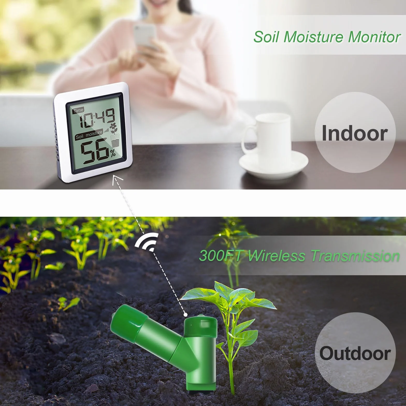 ECOWITT WH0291 tester wilgotności gleby z wyświetlaczem LCD