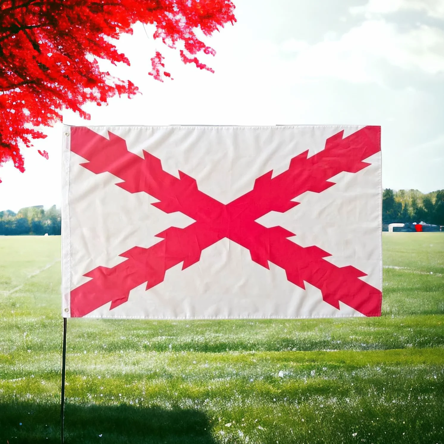 Pandiui23 2 Burgundzkie flagi krzyżowe, flaga 150cm x 90cm, Imperium Hiszpańskie