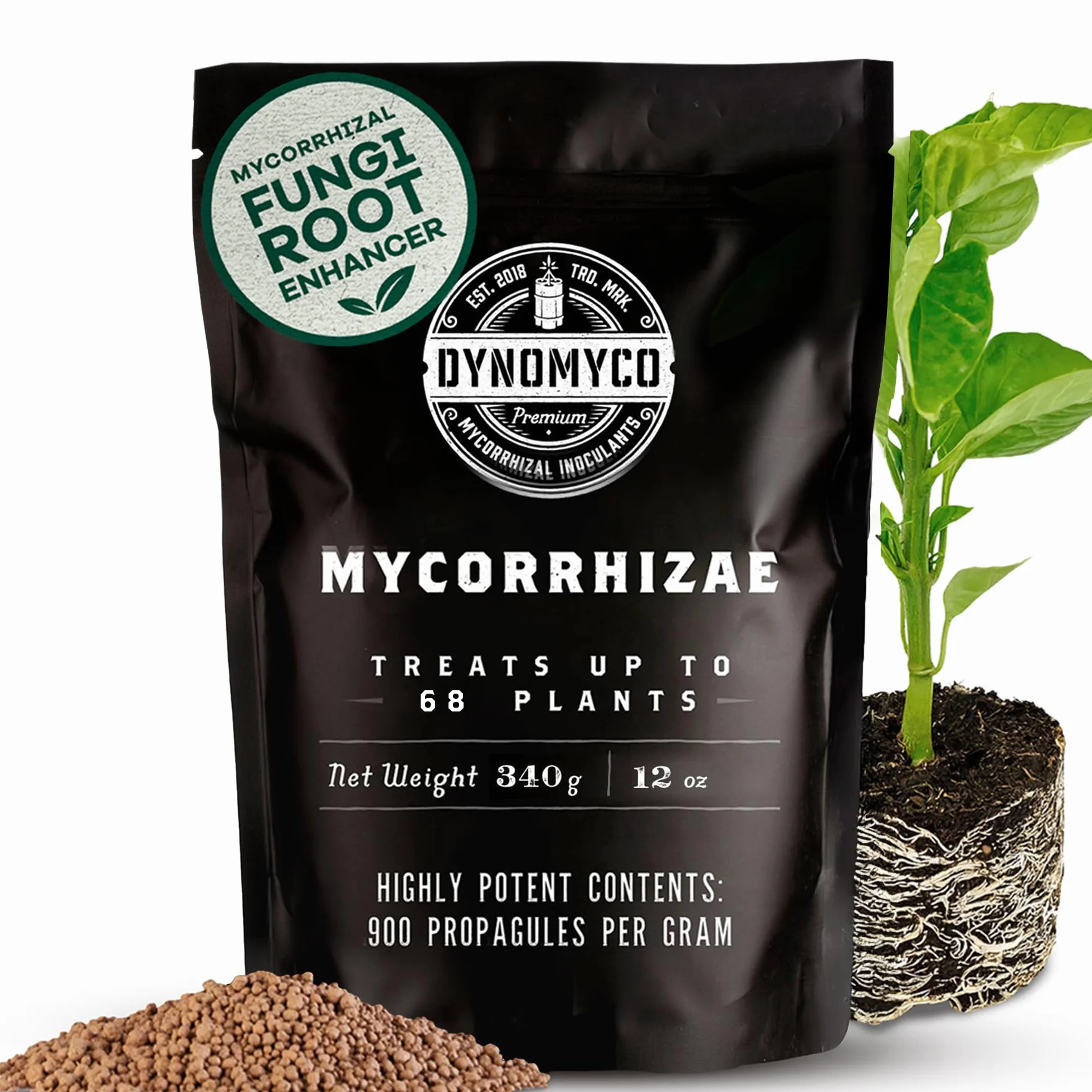Mikoryzowy inokulant firmy DYNOMYCO – wysokowydajne szczepy, skoncentrowana formuła, poprawia wchłanianie składników odżywczych, zwiększa plony roślin, zwiększa odporność na stres, oszczędza nawóz (340 g)