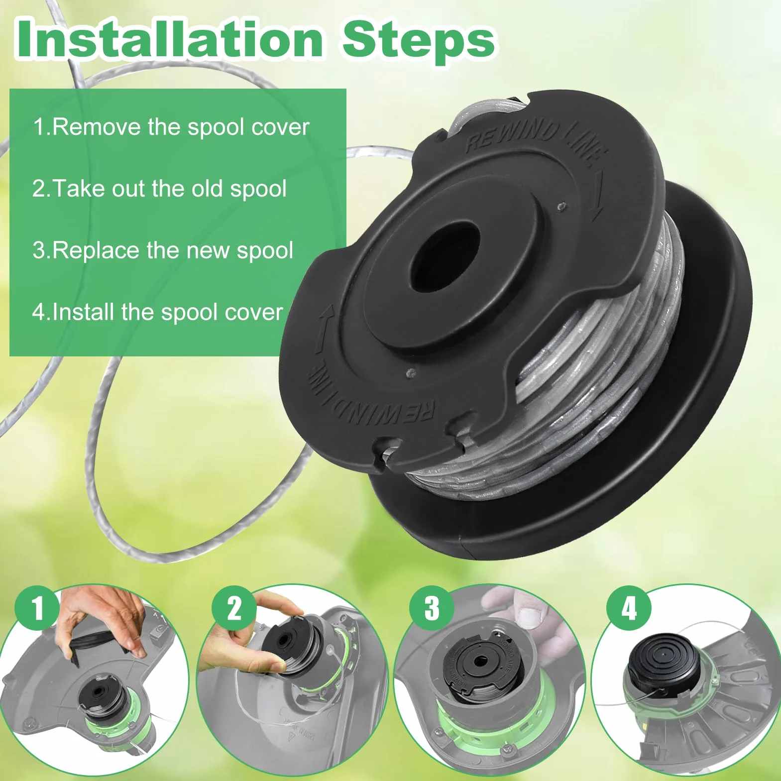 Chuancheng 6-pak zapasowych szpuli i linii do Bosch Easy Grass Cut 18 V 23 26 18 części do kosiarki do trawy # F016800569