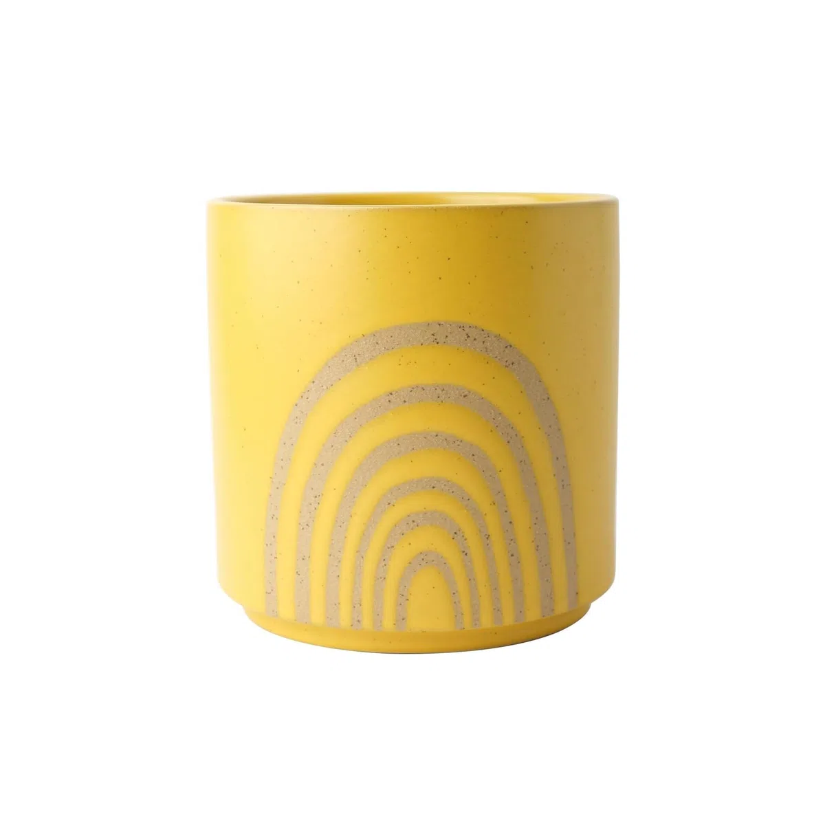 Nowoczesne doniczki ceramiczne, żółte z geometrycznym wzorem, tęczowe donice, dekoracyjne doniczki gardenix