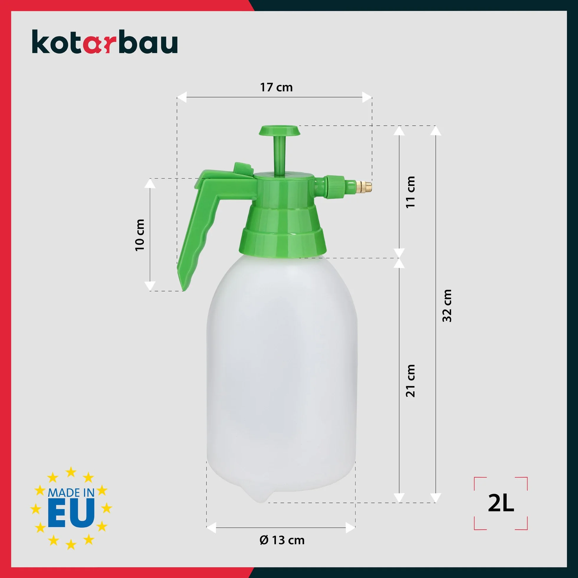 KOTARBAU® Opryskiwacz ciśnieniowy, pojemność 2 l, rozpylacz z regulowaną dyszą do spryskiwania roślin