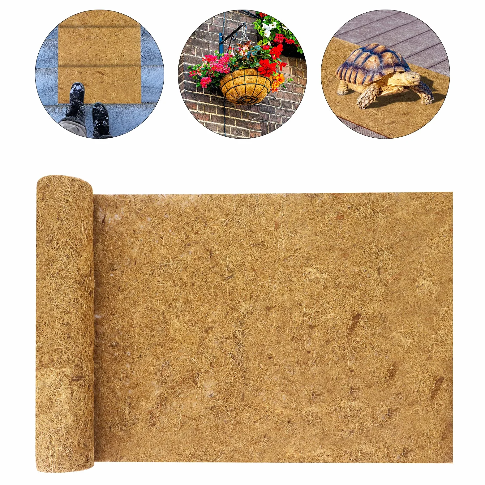 Coco Liner Roll, wisząca wkładka do kosza Coco, wypełniacz doniczek ogrodowych, mata do uprawy kokosa, gruba mata z włókna kokosowego, do sadzarek na patio, pojemników, koryt ściennych, dywan
