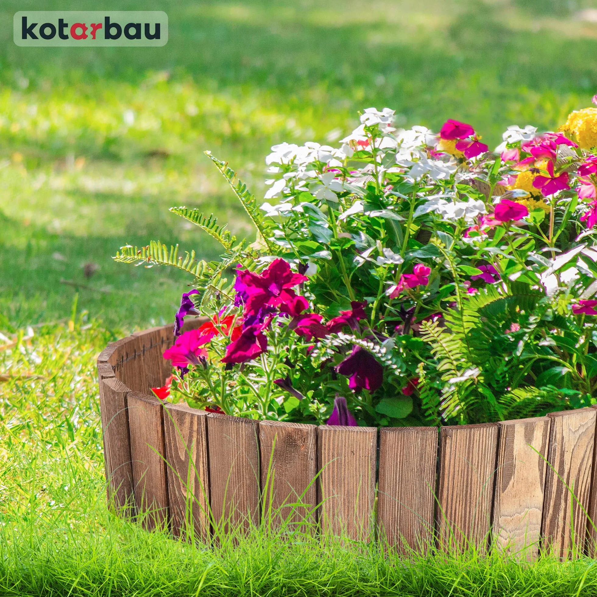 KOTARBAU® Płotek Ogrodowy Wbijany - 110 X 10 CM - Obrzeże Trawnika - Płot Drewniany - Palisada - Brązowy