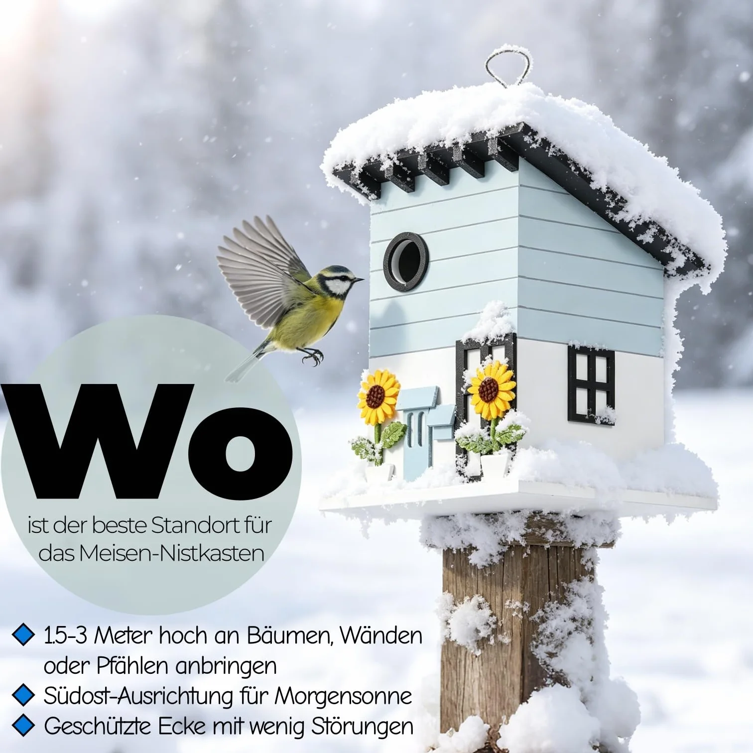 Domek dla ptaków do zawieszenia – budka lęgowa w stylu wiejskim dla małych ptaków, dekoracyjny domek dla ptaków do ogrodu, na balkon i taras z otworem wlotowym 33 mm
