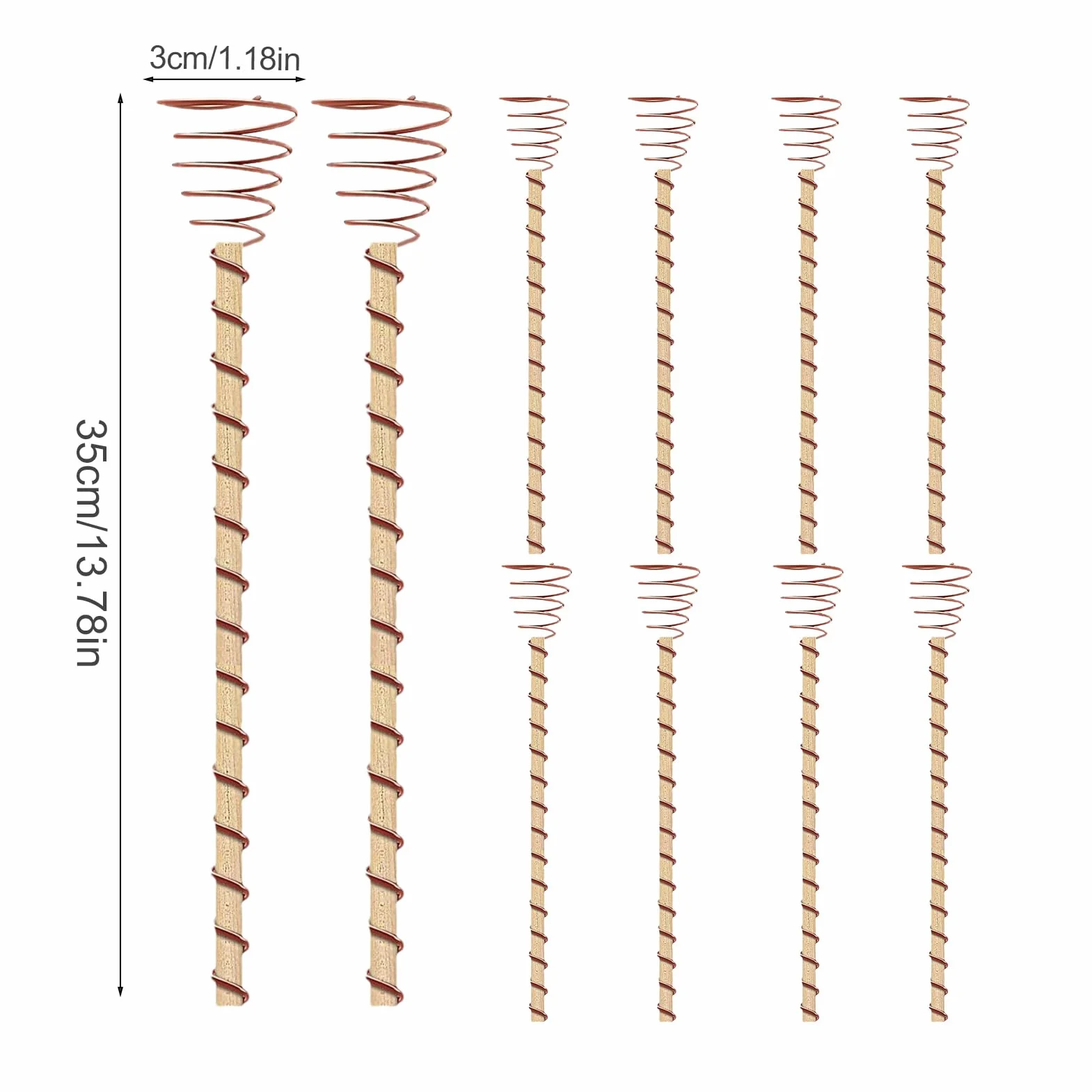 Antena miedziana do elektrokultury 35 cm spirali zestaw 10 drutów narzędzie ogrodowe