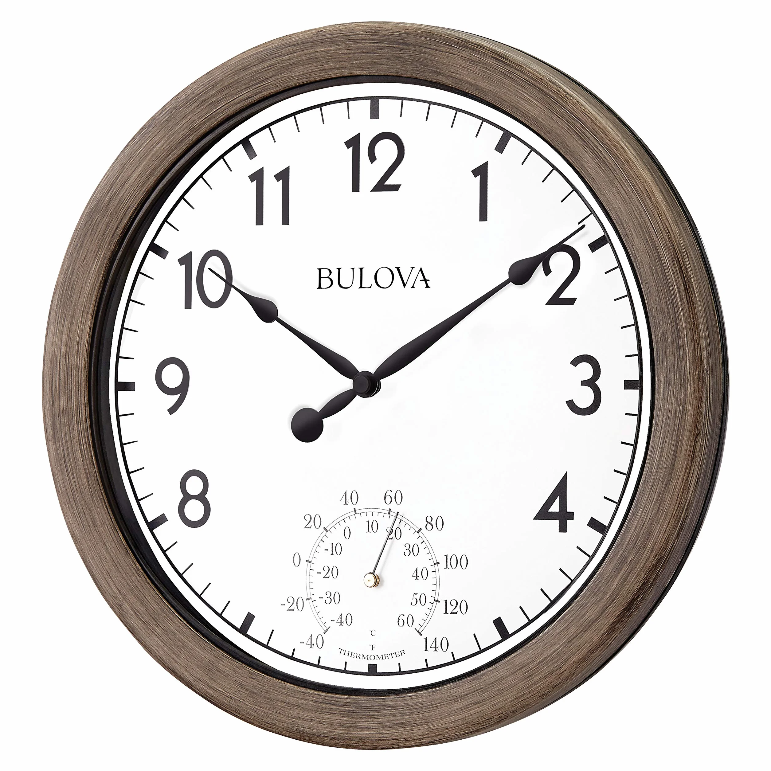 Bulova Patio Time zegar ścienny 10,25 cala rattanowe