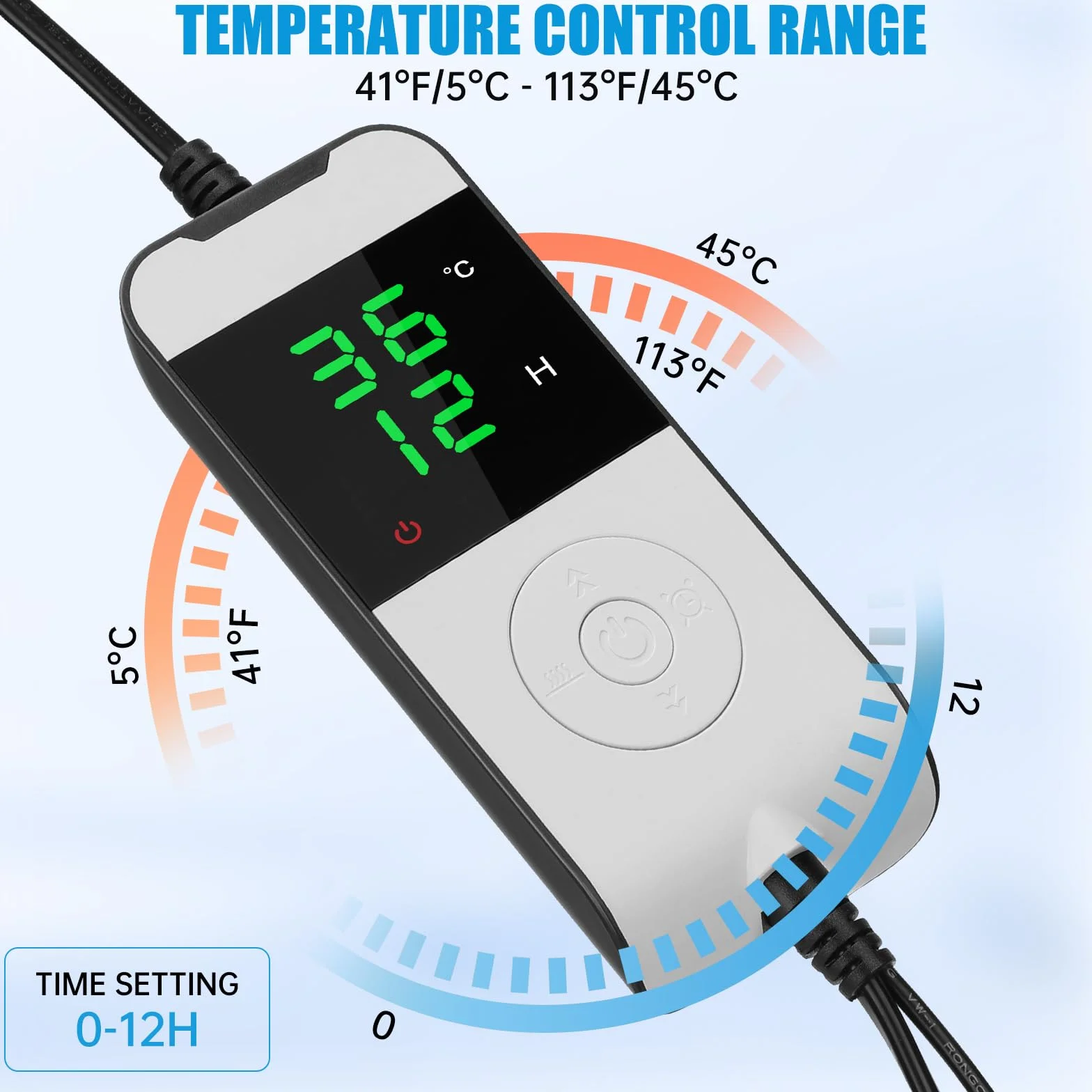 WADEO Mata grzewcza do roślin, duża, 55 W Mata grzewcza do sadzonek Mata grzewcza z termostatem 5°C do 45°C, mata grzewcza do szklarni Wodoodporna z funkcją timera, do kiełkowania sadzonek