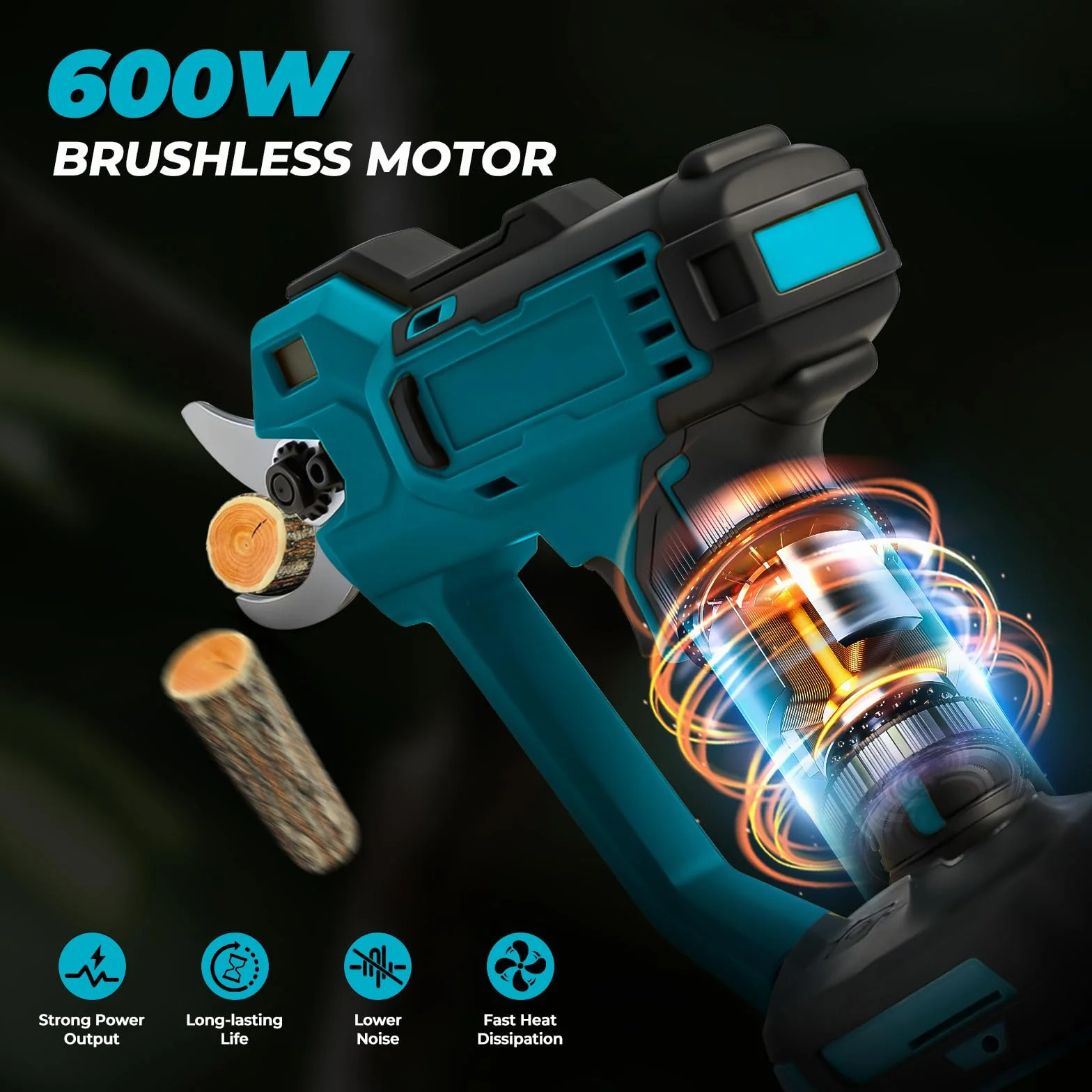 Akumulatorowe nożyce do gałęzi Makita 18 V, maks. 35 mm, 1000 W, bezszczotkowy silnik, nożyce do gałęzi, nożyce ogrodowe z licznikiem cięcia LCD, wyłącznik bezpieczeństwa dla ogrodników, hodowców