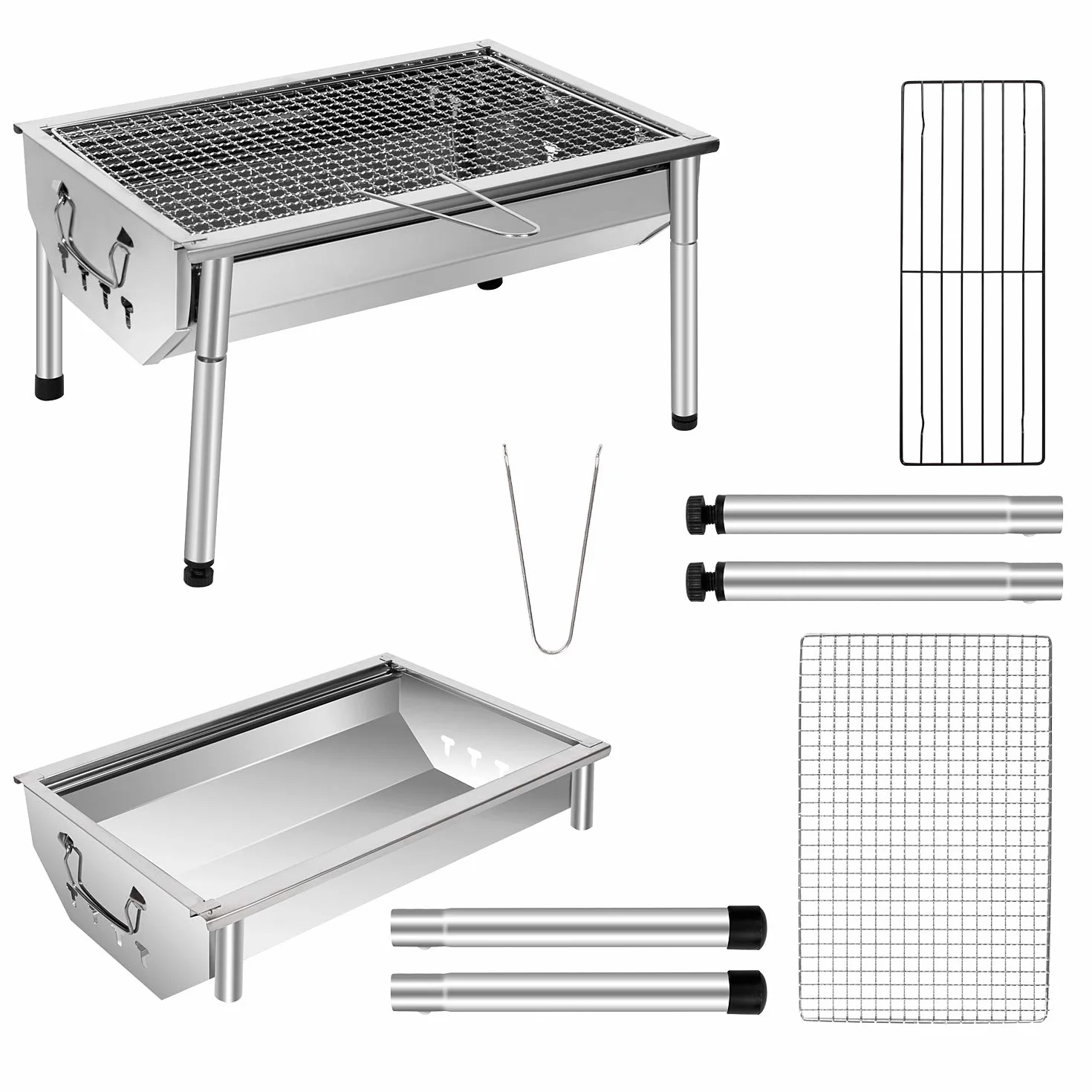 grill ze stali nierdzewnej regulowany grill do demontażu przenośny grill na zewnątrz grill do ogrodu piknika kempingowego