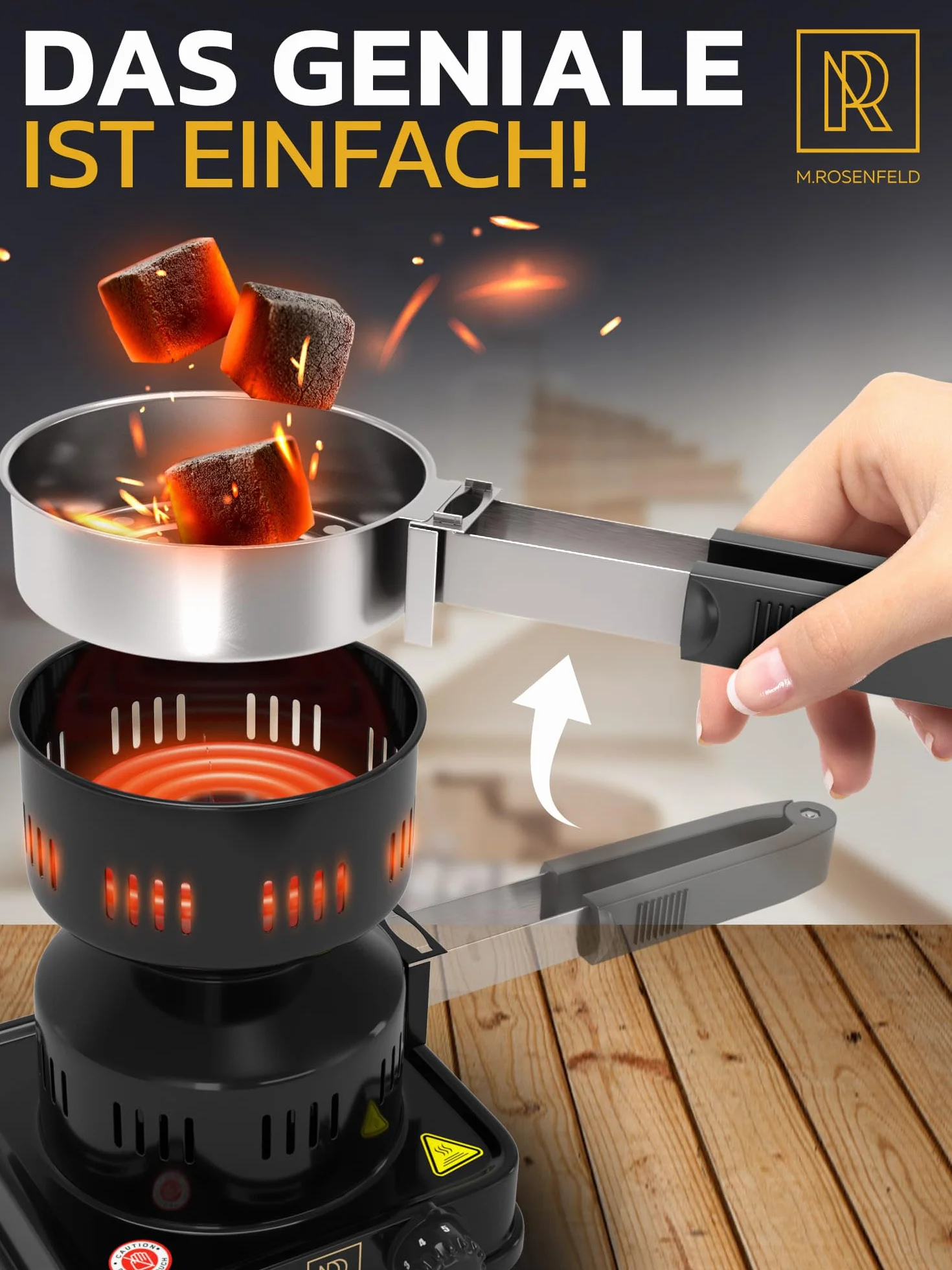 M. ROSENFELD FIRE Tower 3.0 elektryczna zapalniczka na węgiel drzewny