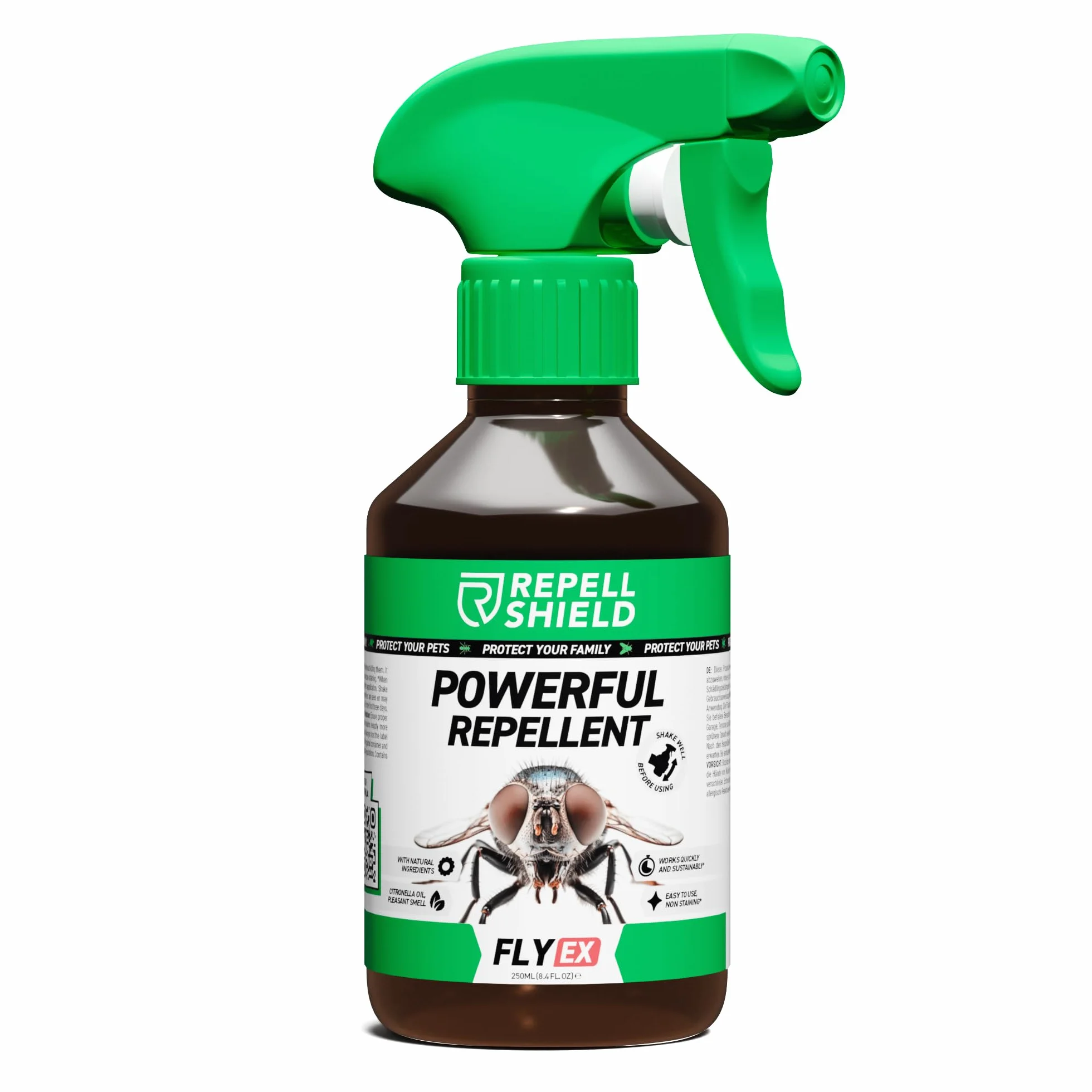 RepellShield® Spray do odstraszania much 250 ml na muchy owocówki do użytku wewnątrz i na zewnątrz