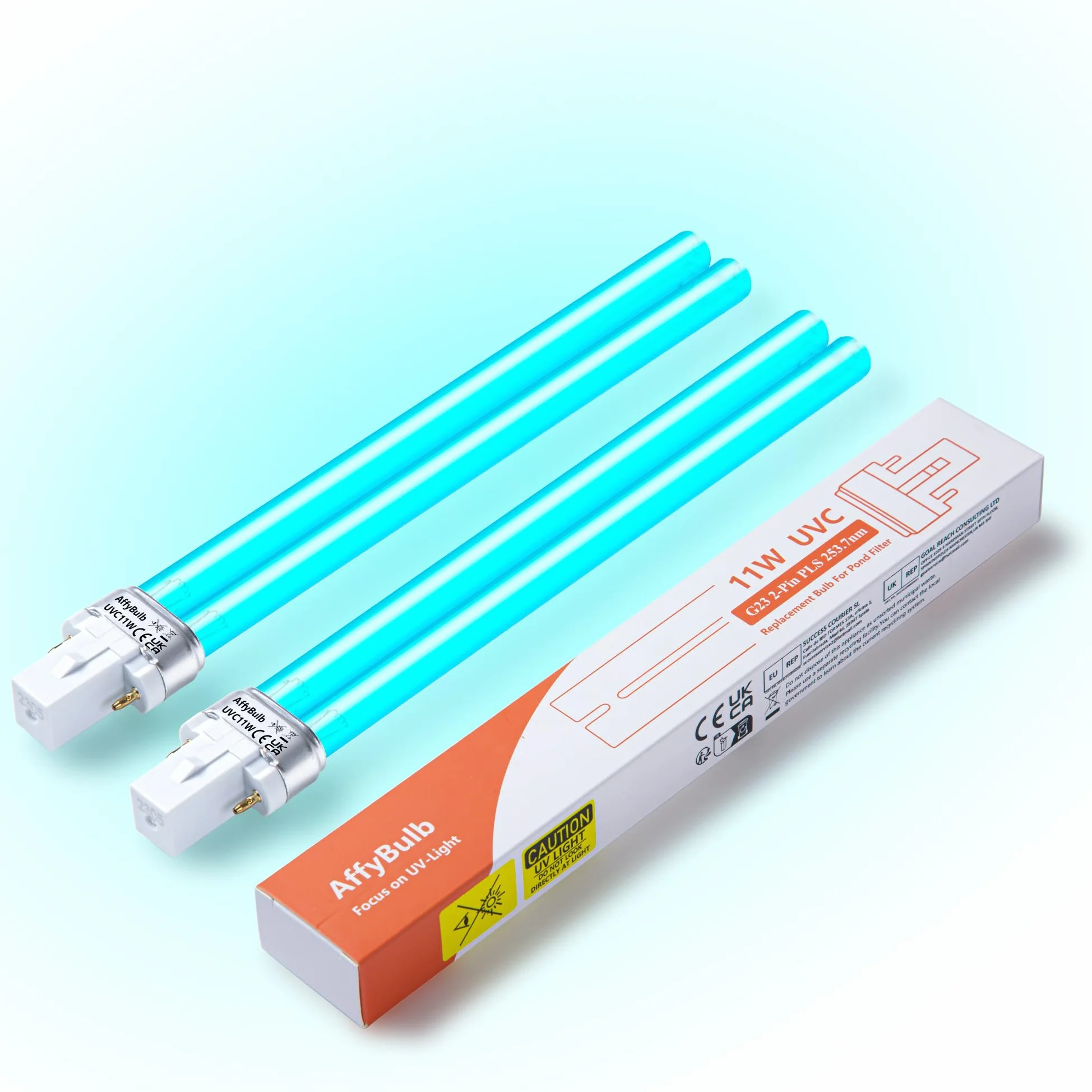 2 * 11W G23 PLS wymienna żarówka UV, do filtrów UVC stawu lub klarowników