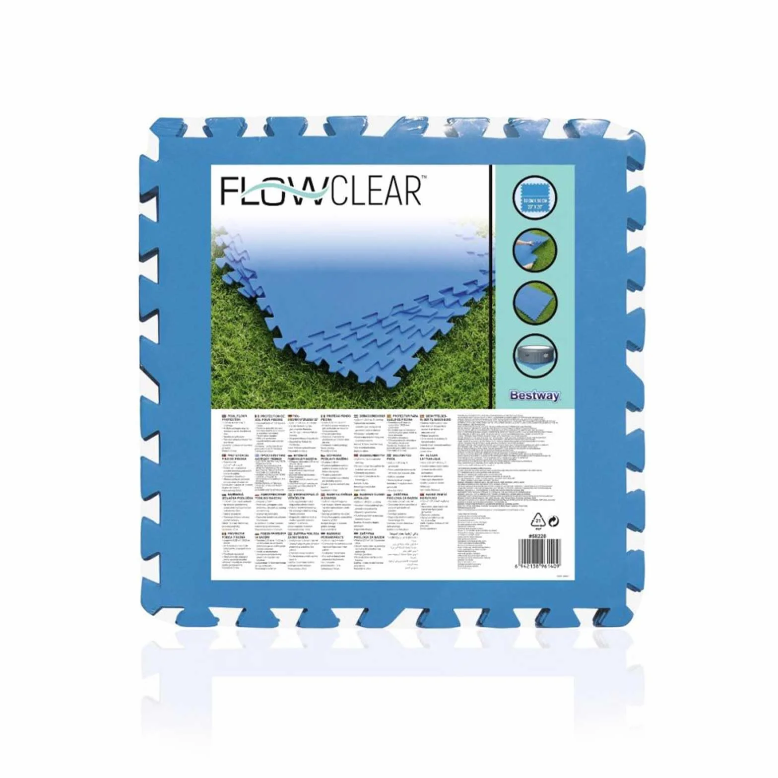 Bestway Flowclear płytki ochronne do podłogi, niebieskie